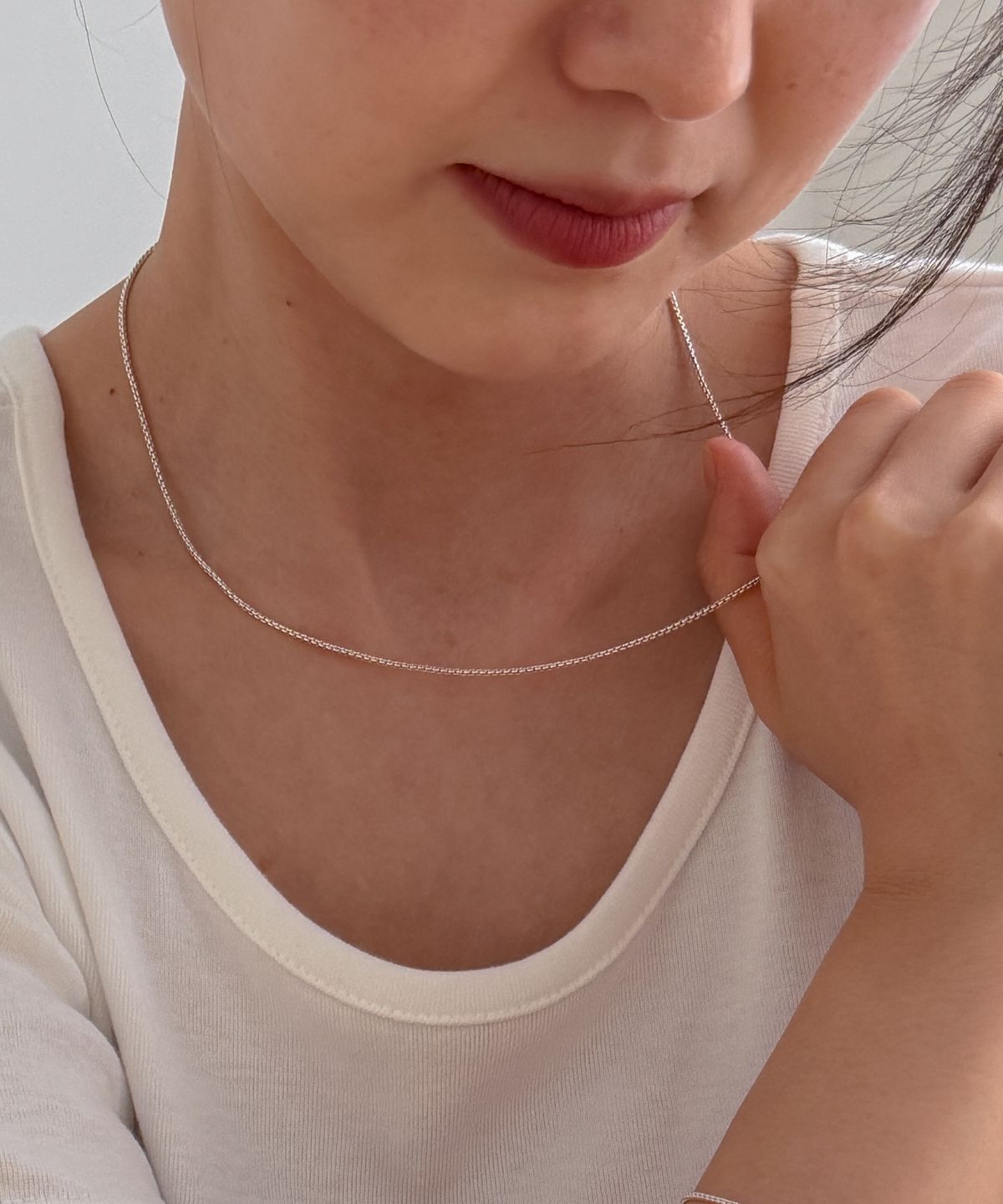 멜리브(MELLIV) Box Chain Necklace_mvn75