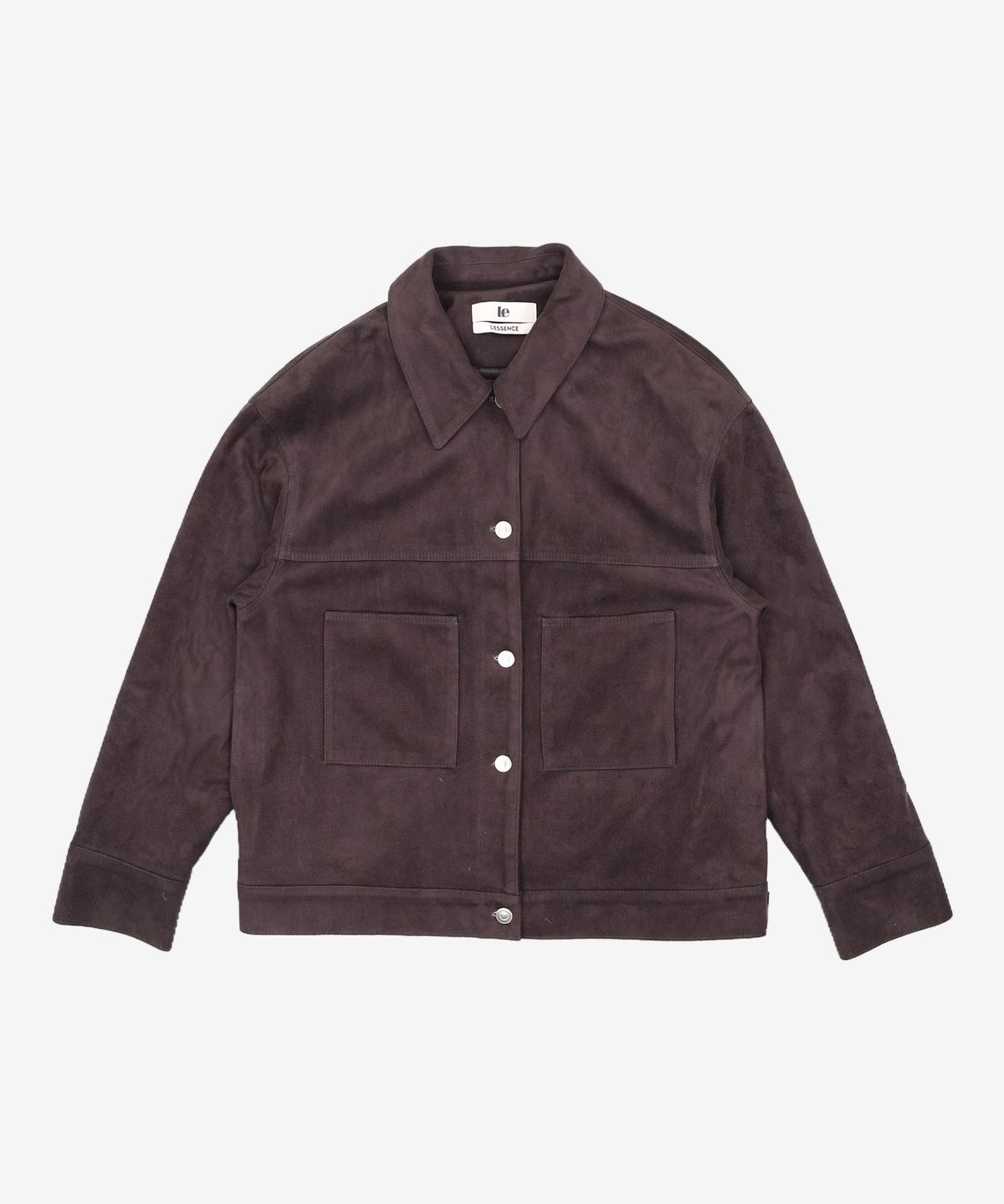 르(LE) faux suede trucker jacket (charcoal) FREE