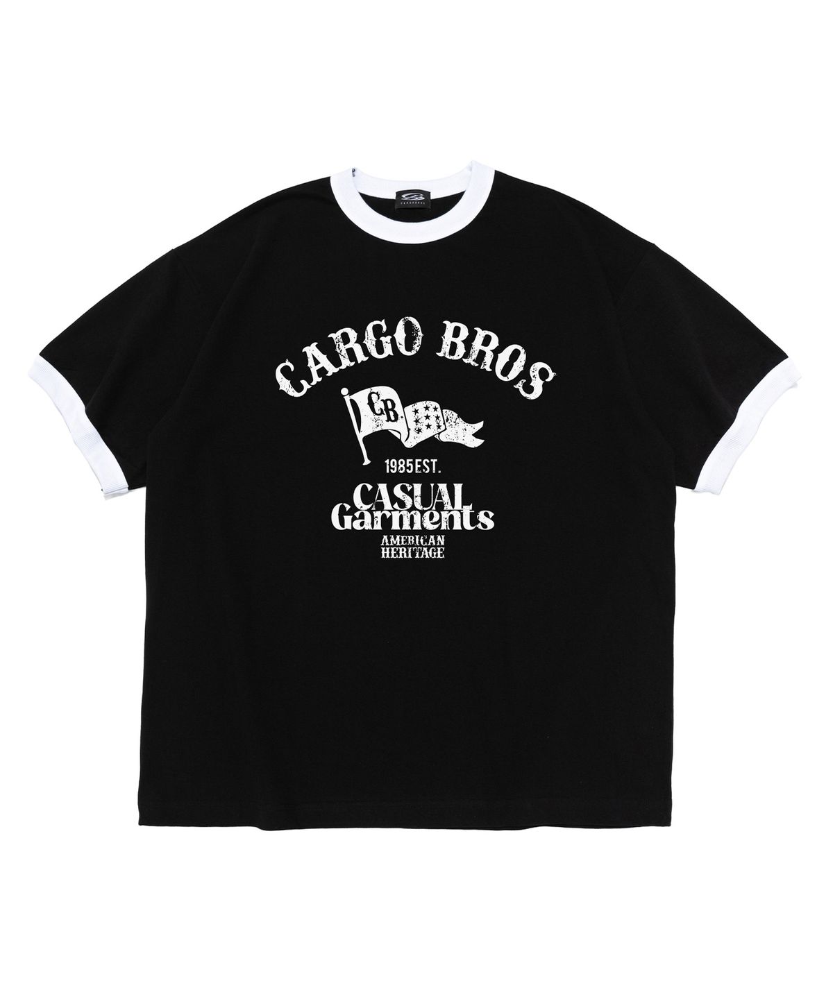 카고브로스(CARGOBROS) 워시드 헤리티지 가먼트 링거티셔츠 (블랙)