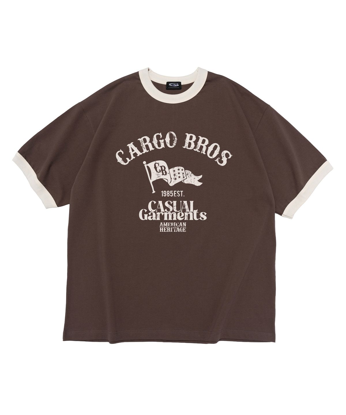카고브로스(CARGOBROS) 워시드 헤리티지 가먼트 링거티셔츠 (브라운)