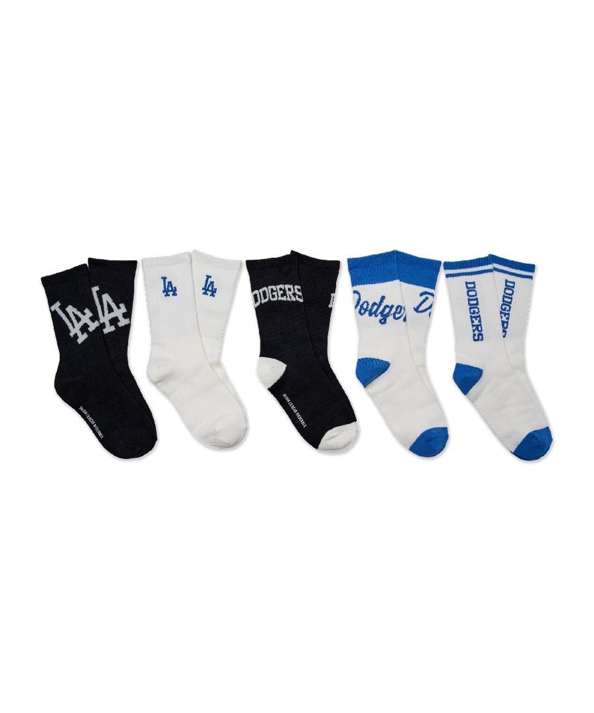엠엘비 키즈(MLB KIDS) 베이직 로고 크루 양말 세트(5번들) LA (Blue)