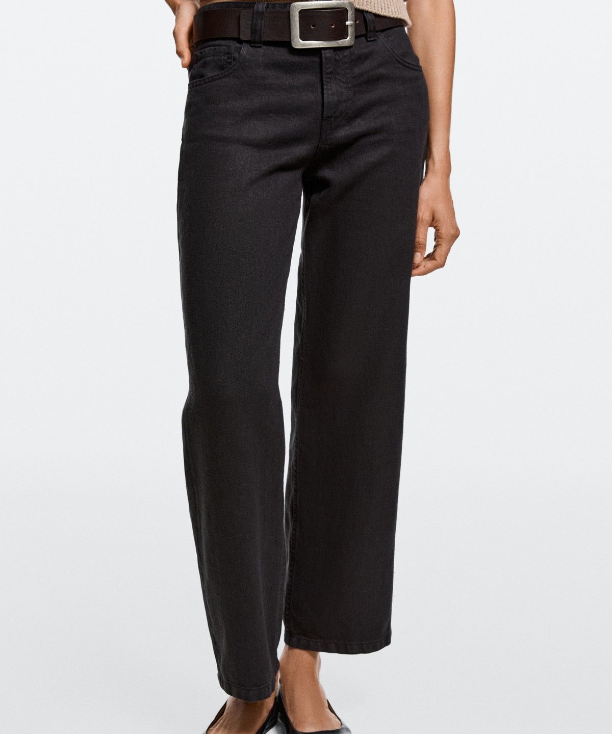 마시모두띠(MASSIMO DUTTI) 크롭 로우라이즈 스트레이트 핏 진