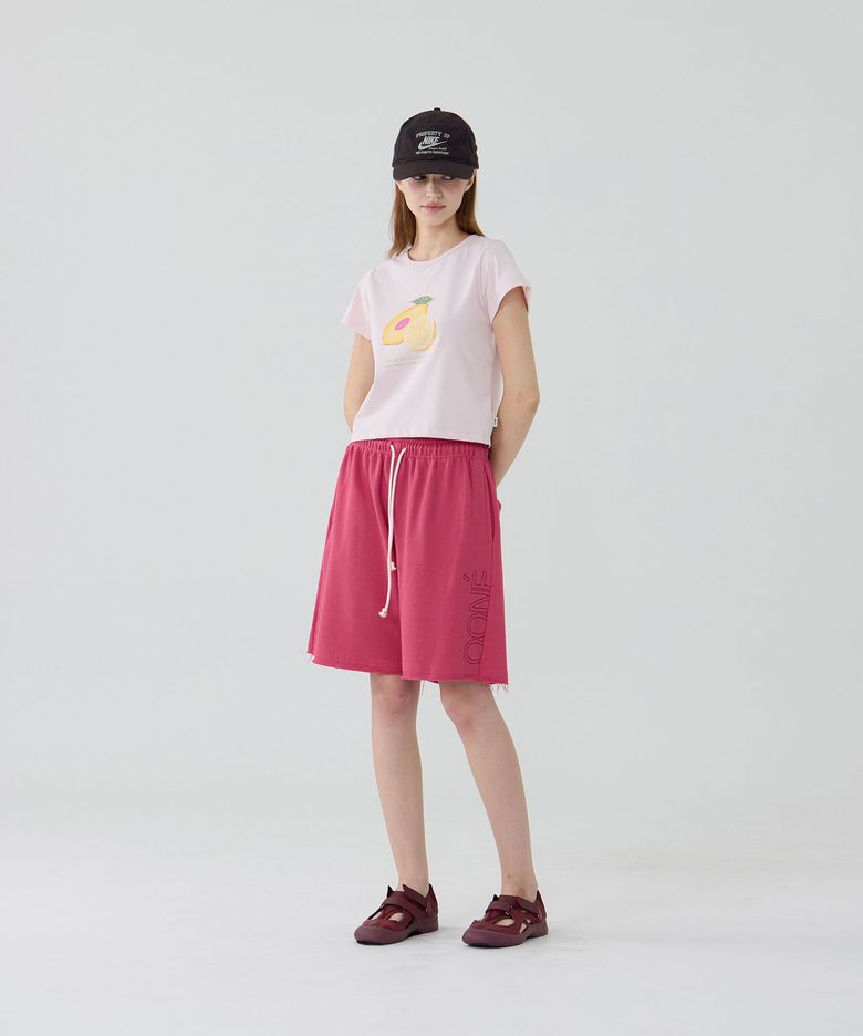 Logo Stitch Bermuda Sweatpants_Cherry