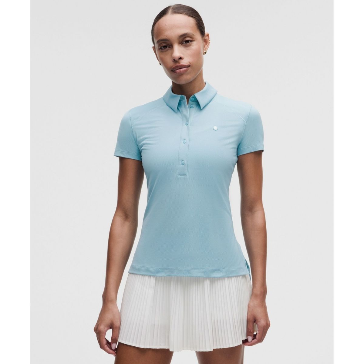 룰루레몬(LULULEMON) 퀵 드라이 숏슬리브 폴로 셔츠 스트레이트 헴 *로고  SEAF