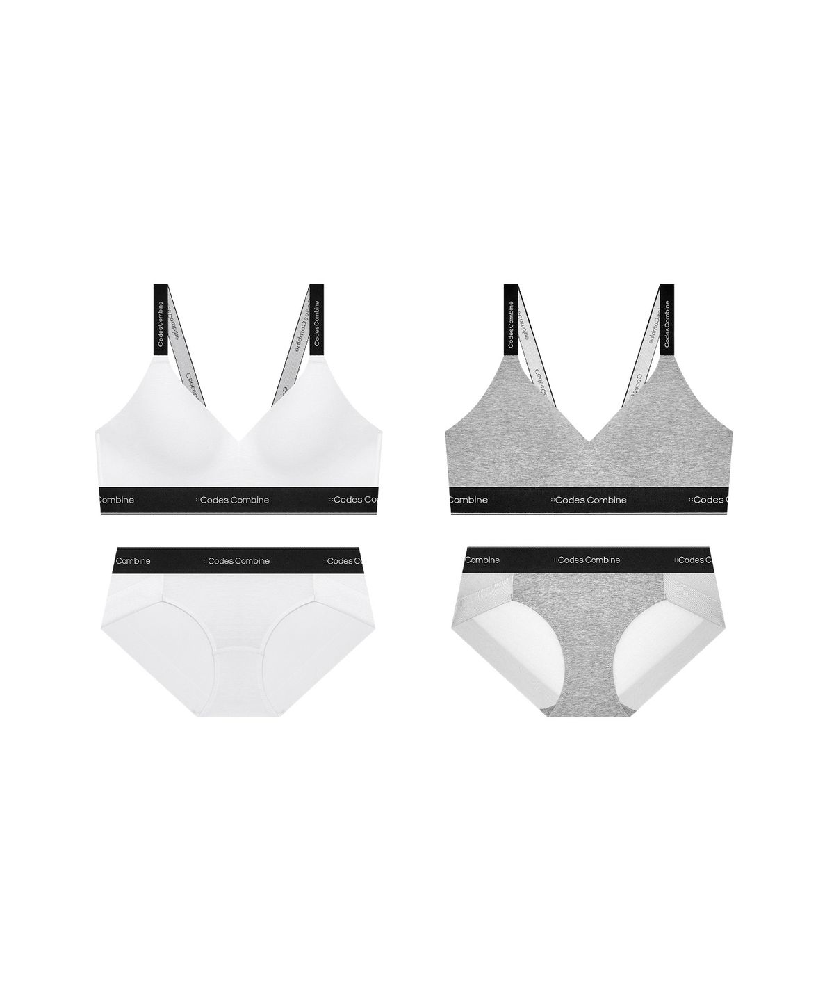 코데즈컴바인 이너웨어(CODES COMBINE INNERWEAR) 액티브업 코튼 스포츠브라 햄팬티 세트_2Colors
