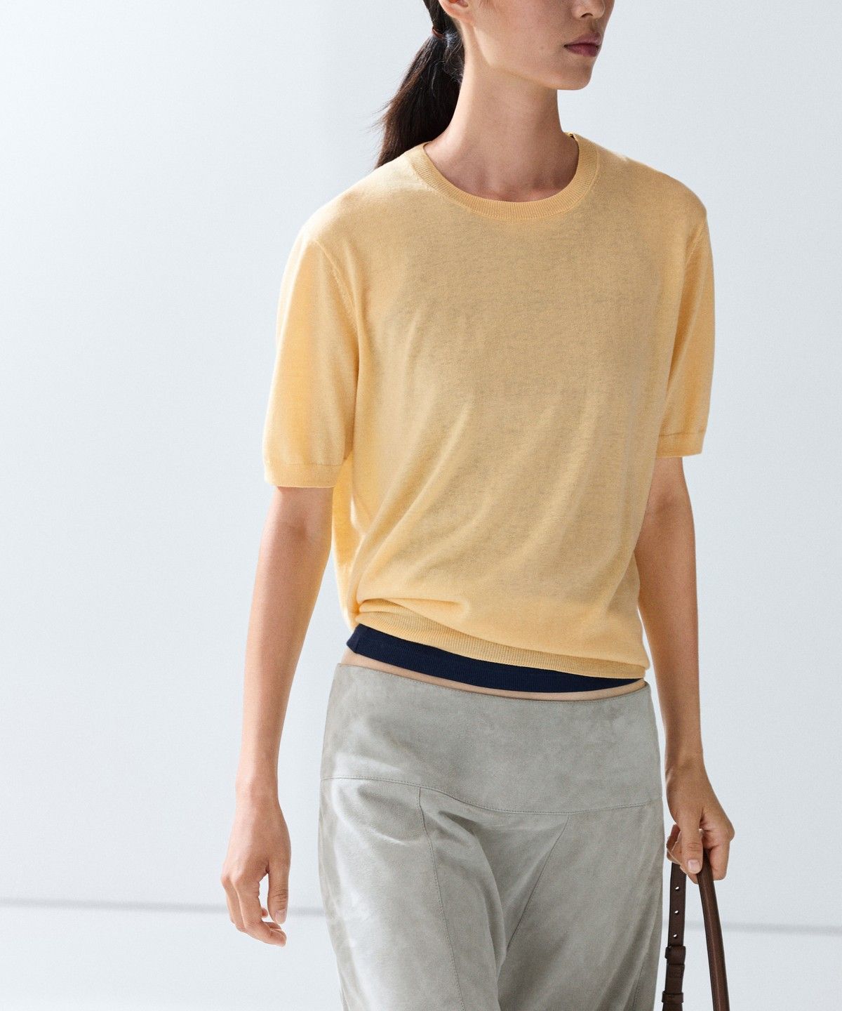 마시모두띠(MASSIMO DUTTI) 라이트웨이트 반팔 니트 스웨터