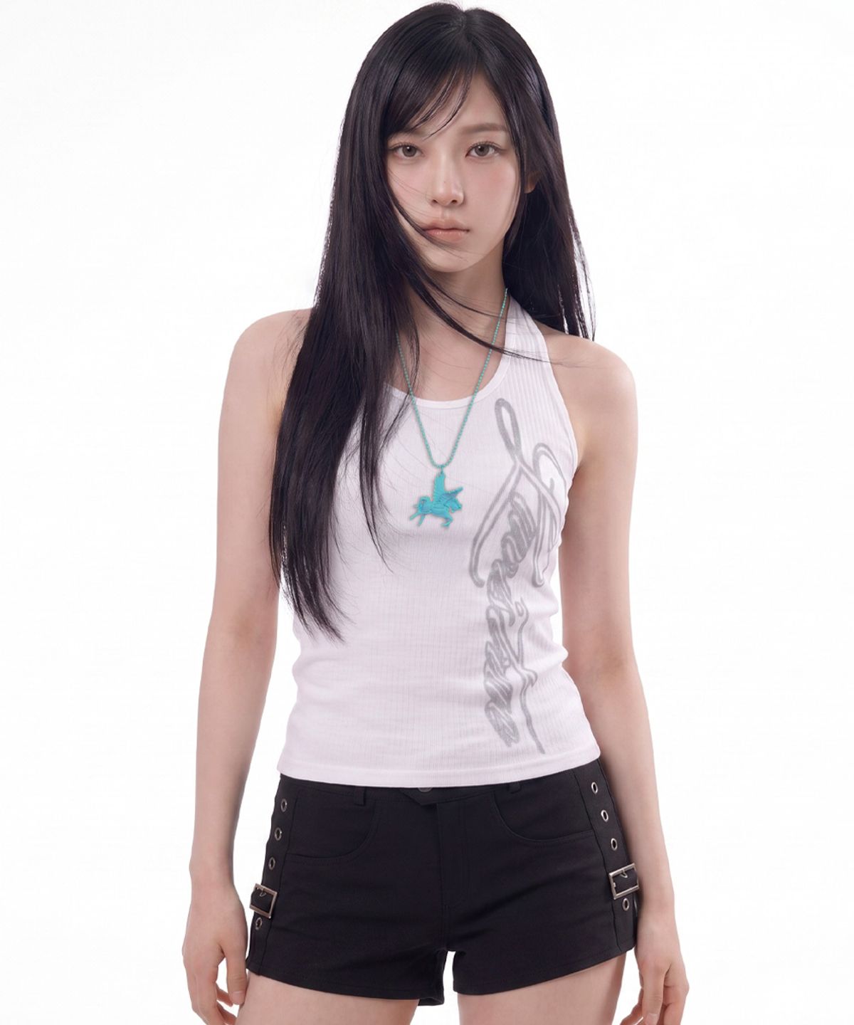 러브이즈트루(LUVISTRUE) SY BASIC HALTER NECK TOP(WHITE)