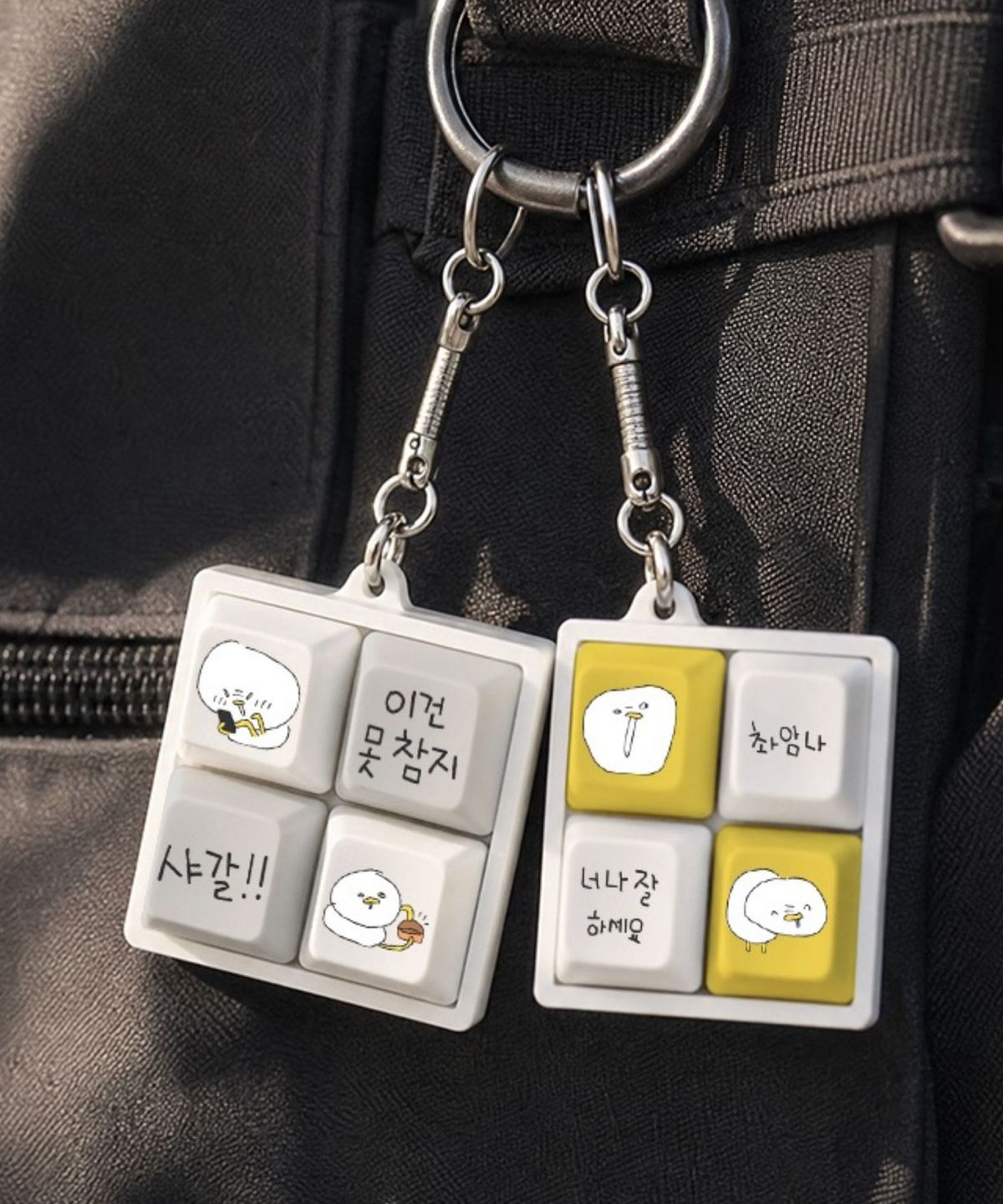 에잇클로드(8CLOTHE) 삐뚜루한 눈덕이 4구 키캡 키링 클릭커
