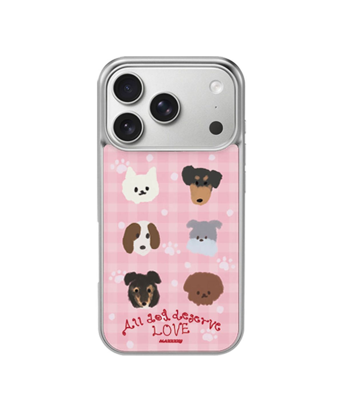 마찌(MAZZZZY) [Silver] all dog love glass case