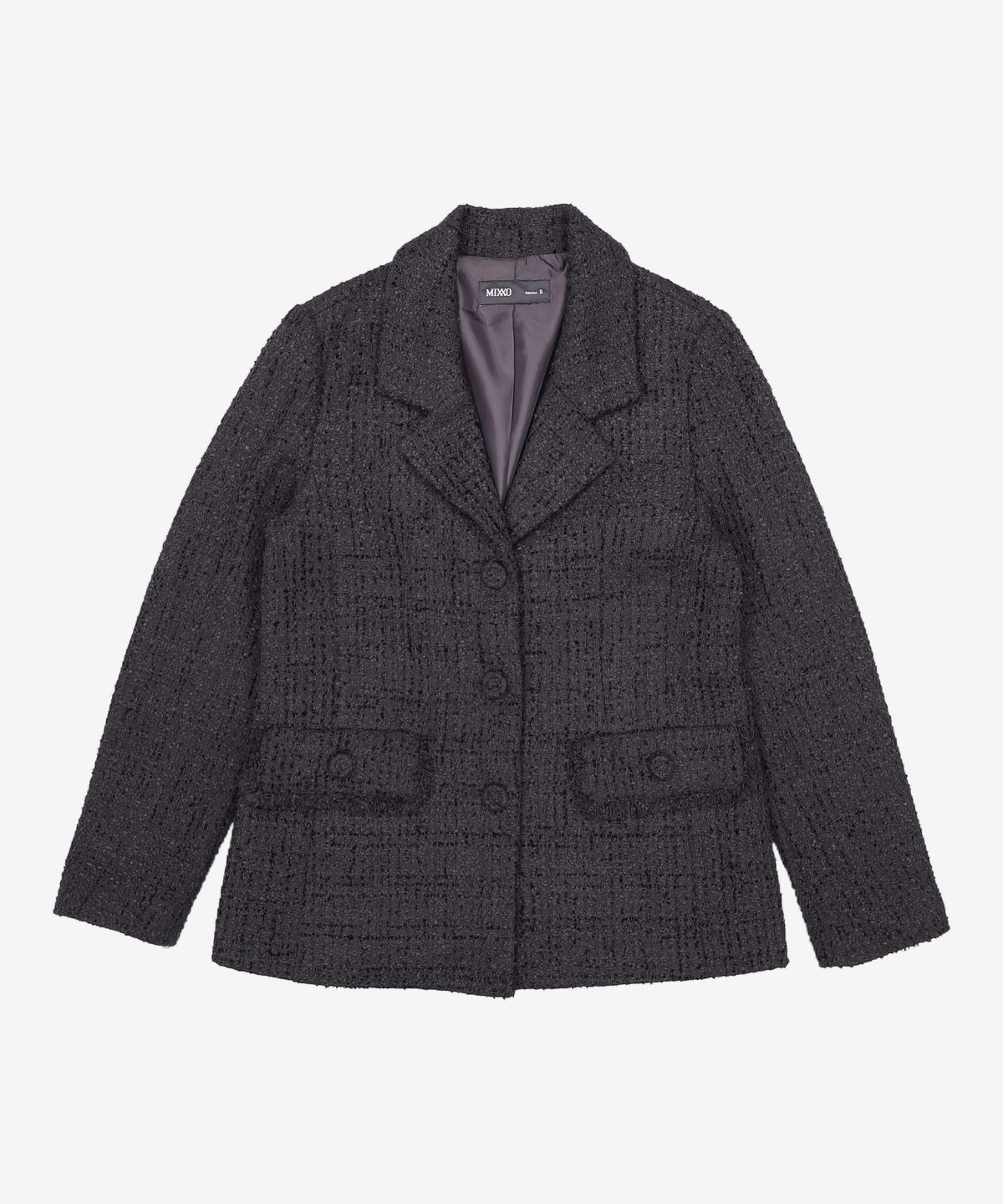 미쏘(MIXXO) 트위드 테일러드 싱글 자켓 MIWJKB202B S
