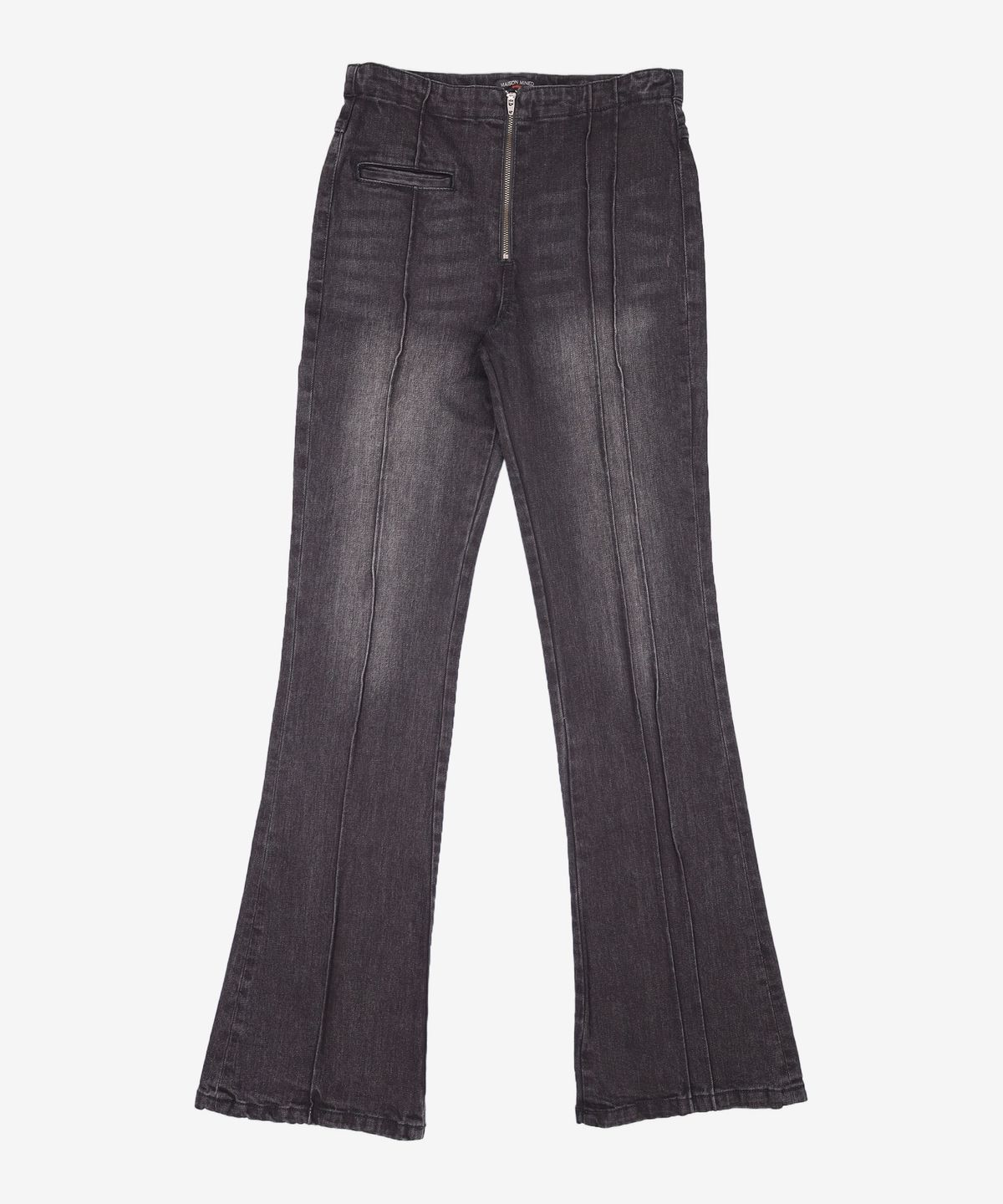 메종미네드(MAISON MINED) (W) FLARE FIT PINTUCK DENIM - BLACK
