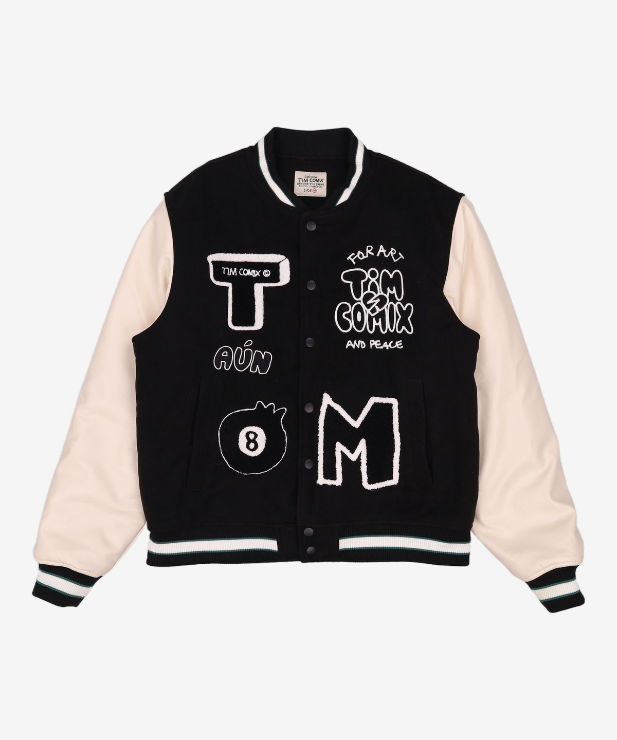 팀코믹스(TIMCOMIX) 8 BALL VARSITY JACKET BLACK M