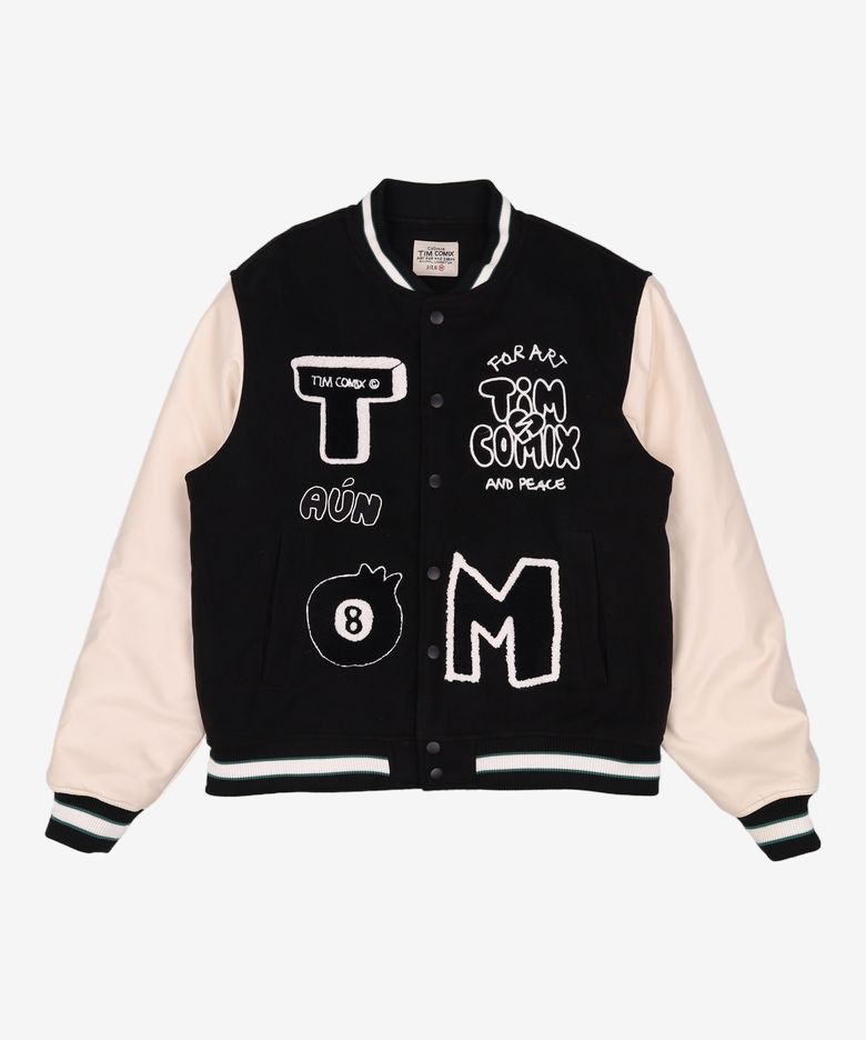 8 BALL VARSITY JACKET BLACK M