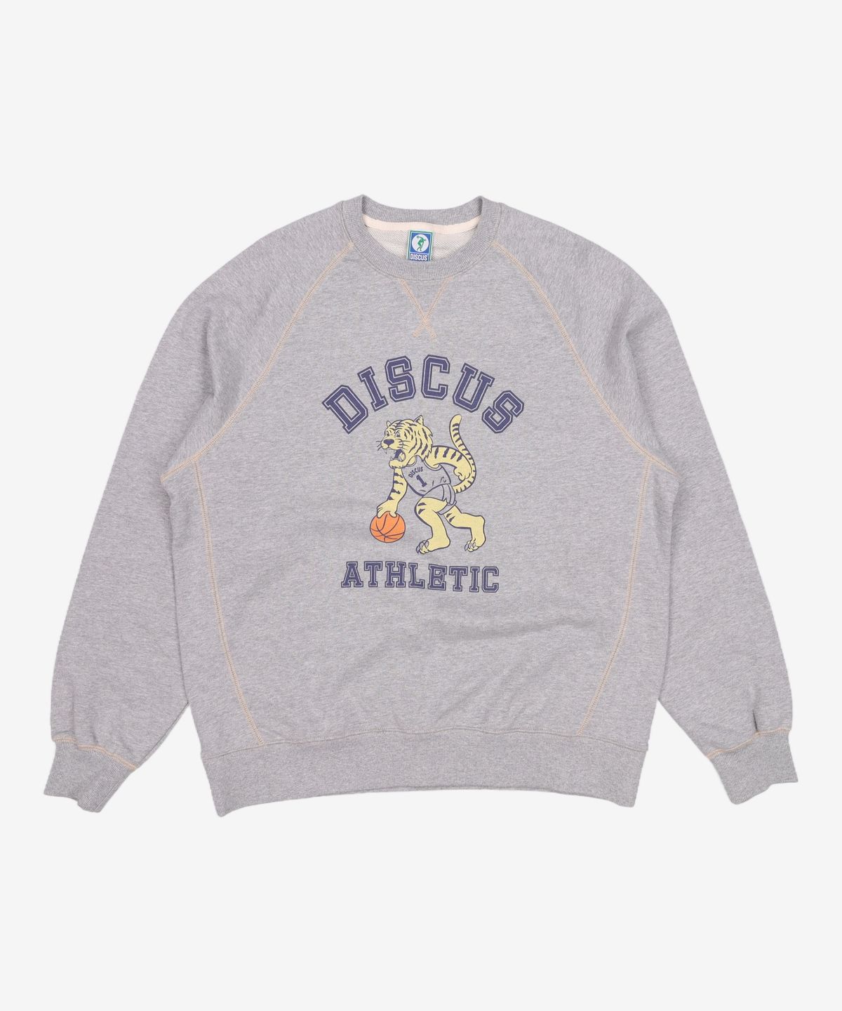 디스커스 애슬레틱(DISCUS ATHLETIC) 미사용 오버 핏 타이거 스웨트 셔츠 미드 그레이 L