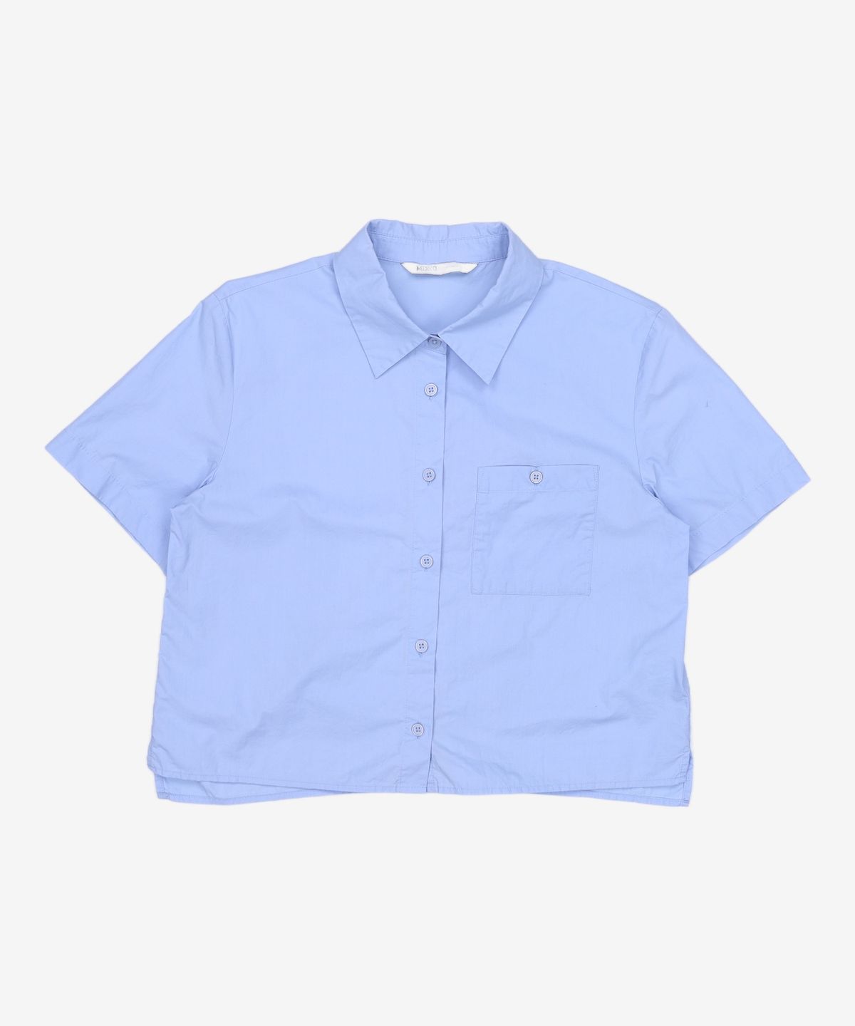 미쏘(MIXXO) 셔츠카라 크롭 반팔 셔츠_MIWYAD710A M