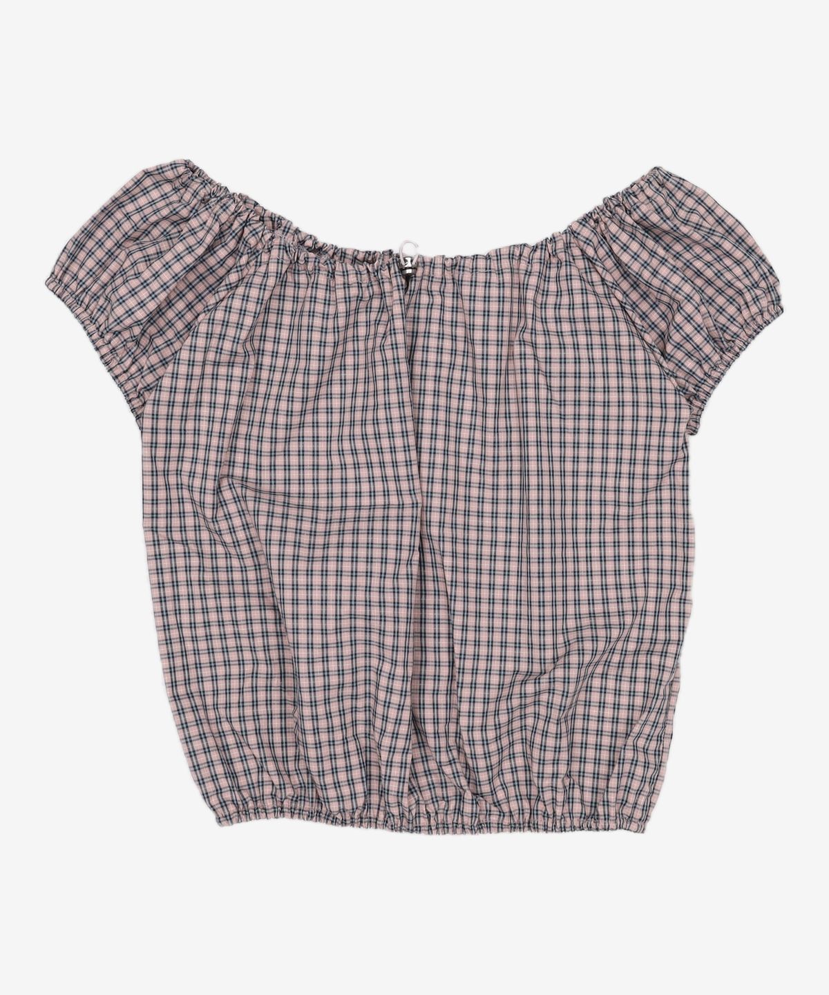 꼬모니노즈(COMONINOZ) W CHECK BLOUSE SET [GRAY] FREE