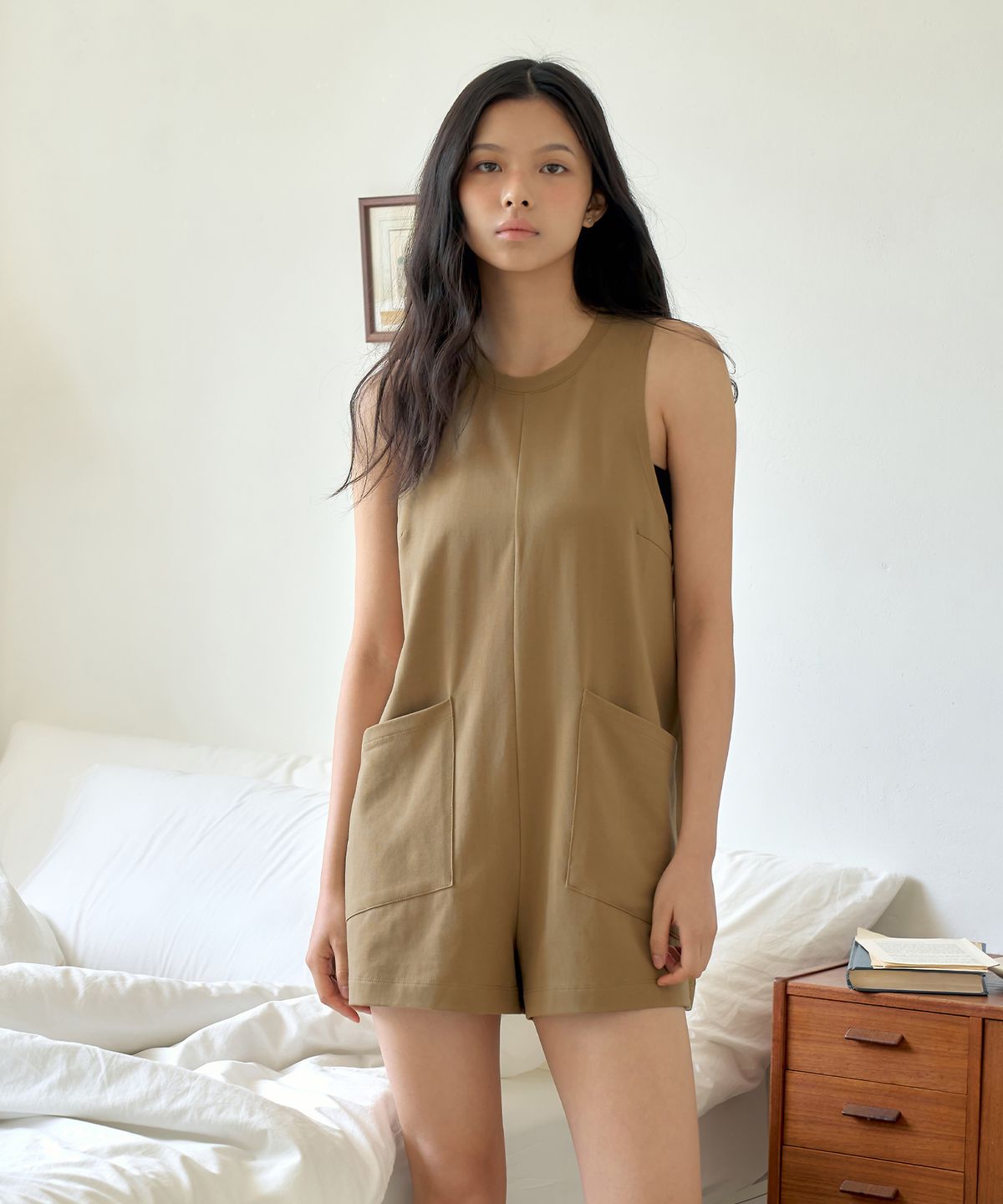 디야니(DHYANI) Mellow Romper (Olive Moss)
