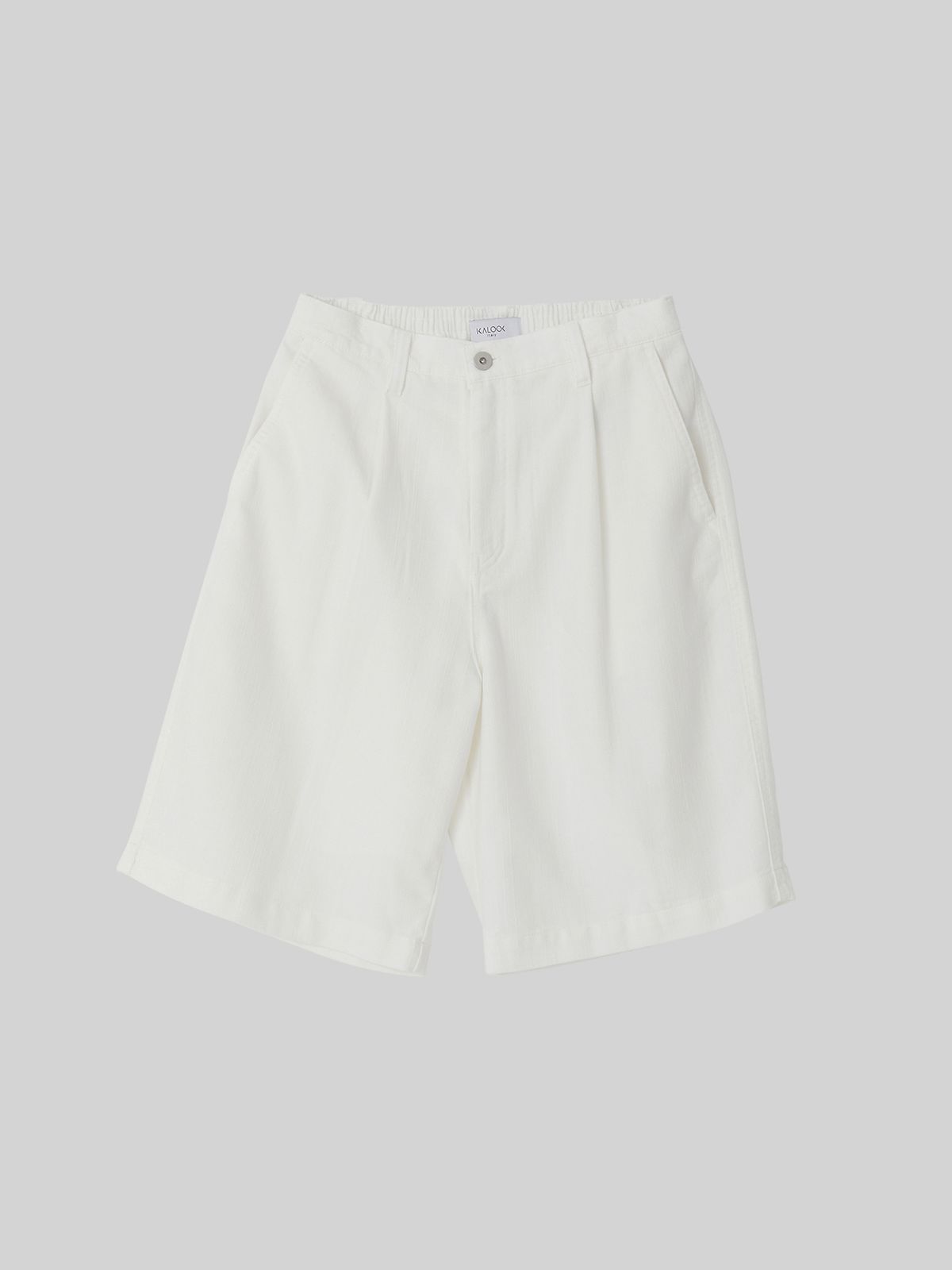 이카룩(IKALOOK) 핀턱 뒷밴딩 화이트 반바지 DD1MMSP145