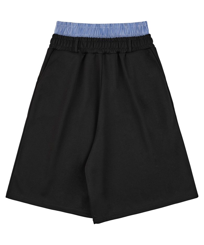 Sagging Bermuda Pants- Black