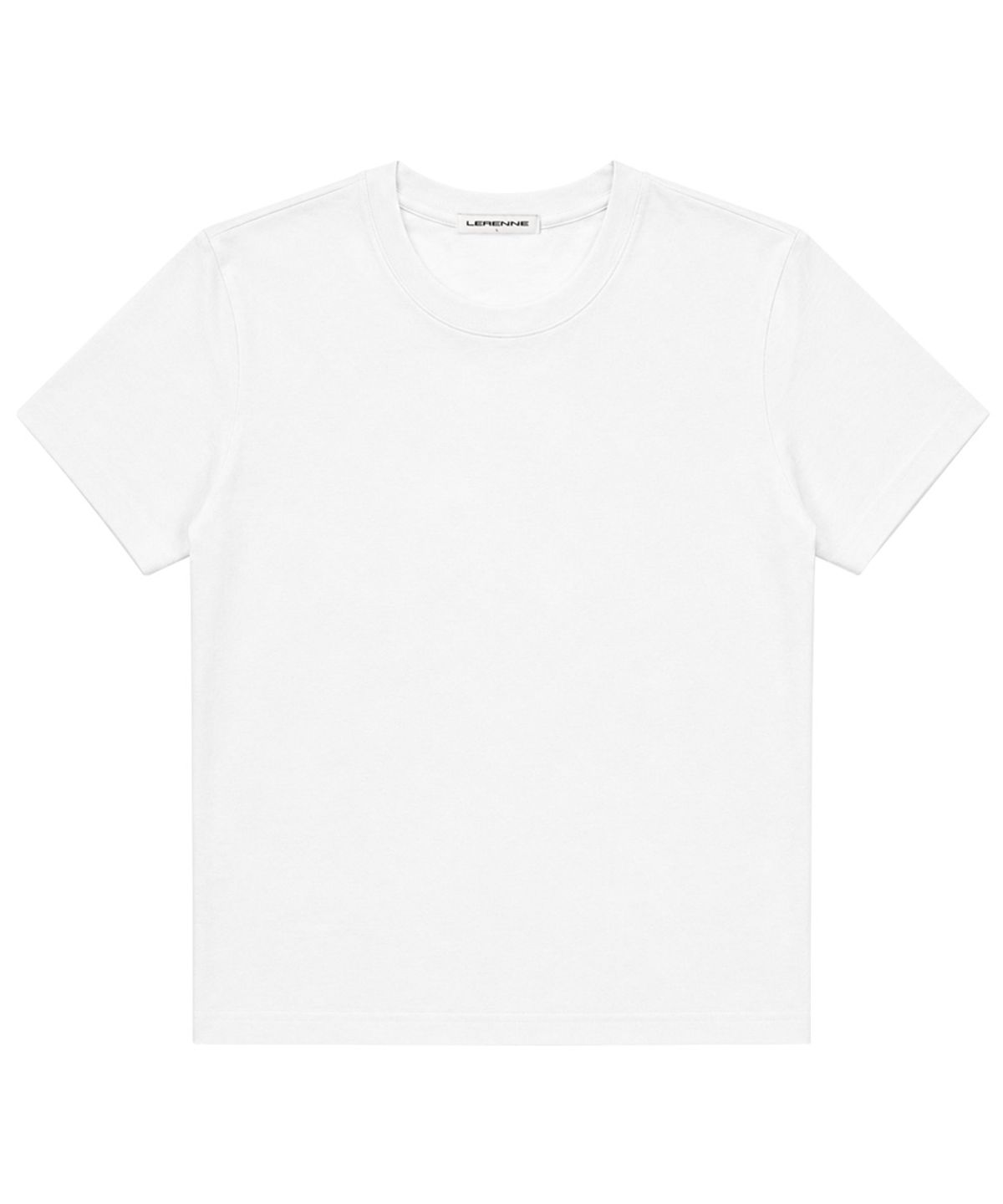 르렌느(LERENNE) Semi Crop T-Shirt - White