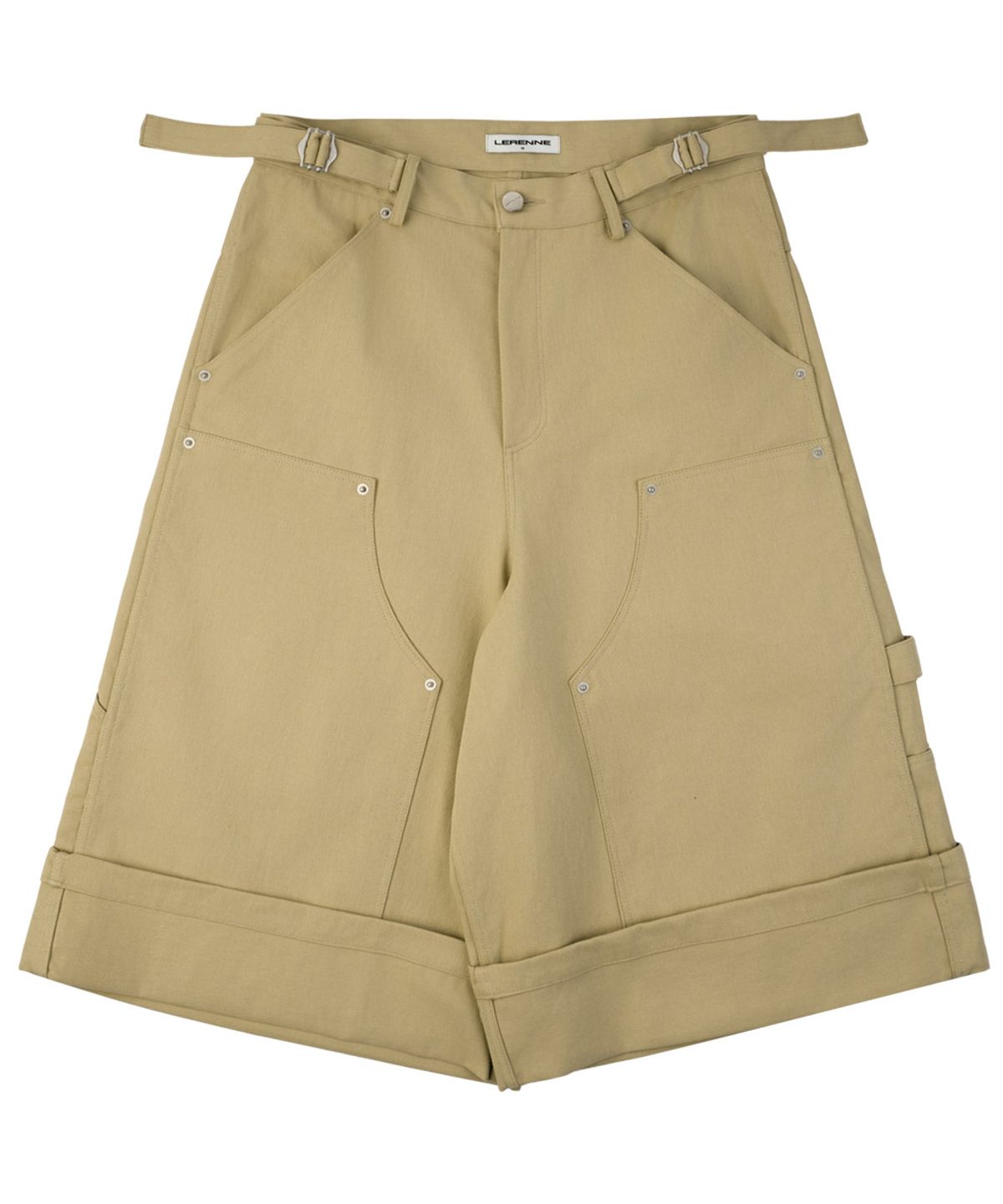 르렌느(LERENNE) Carpenter Bermuda Pants - Beige