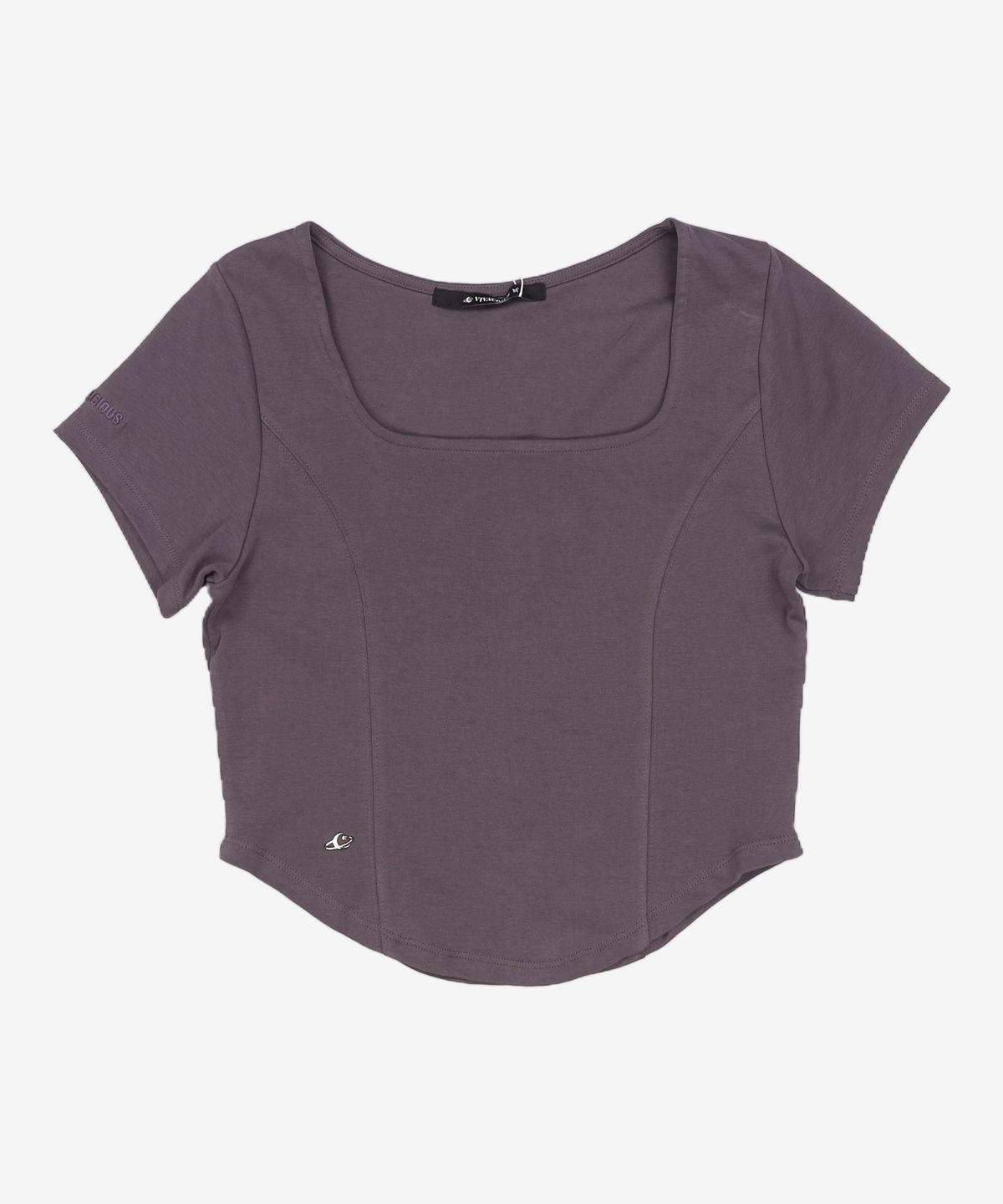 비바셔스(VIVACIOUS) Neuel Square Neck Line Crop T-Shirt - 5COL M