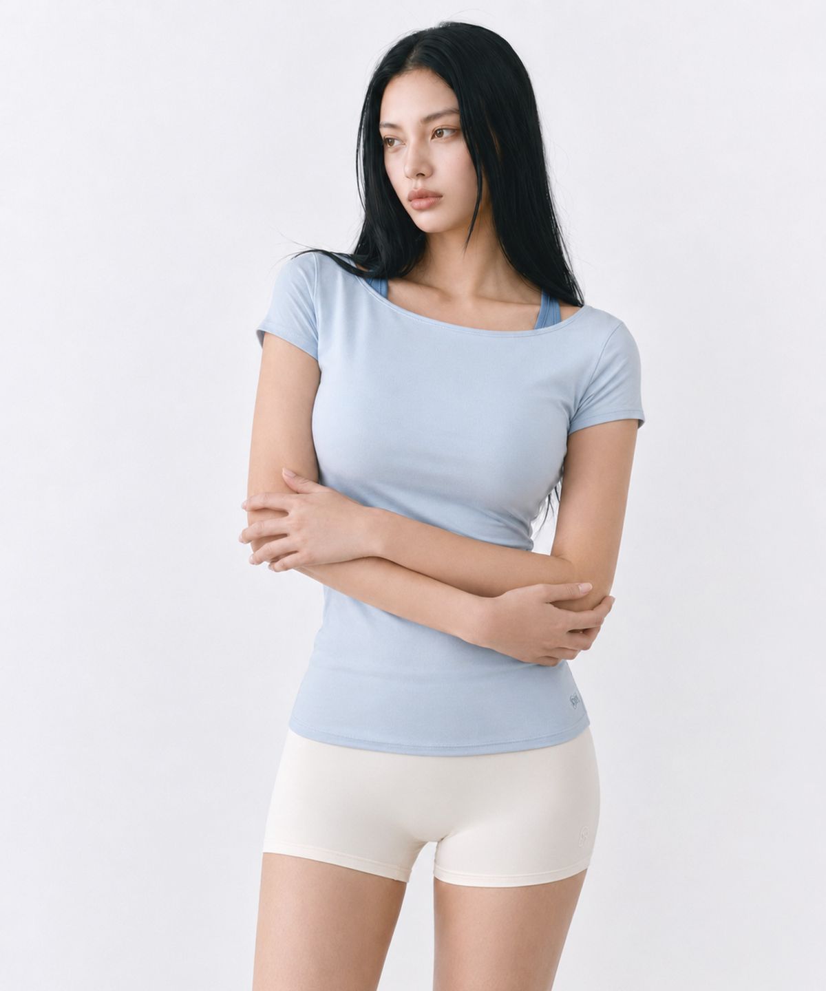 스틸스(STEELS) 아이스터치 리오셀 크레오라 슬림 보트넥 반캡 티셔츠
