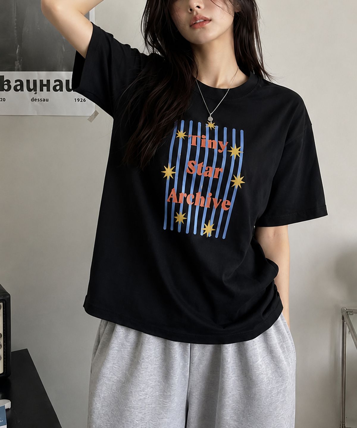 도톤(DOTON) ARCHIVE STAR T-SHIRTS (Black)