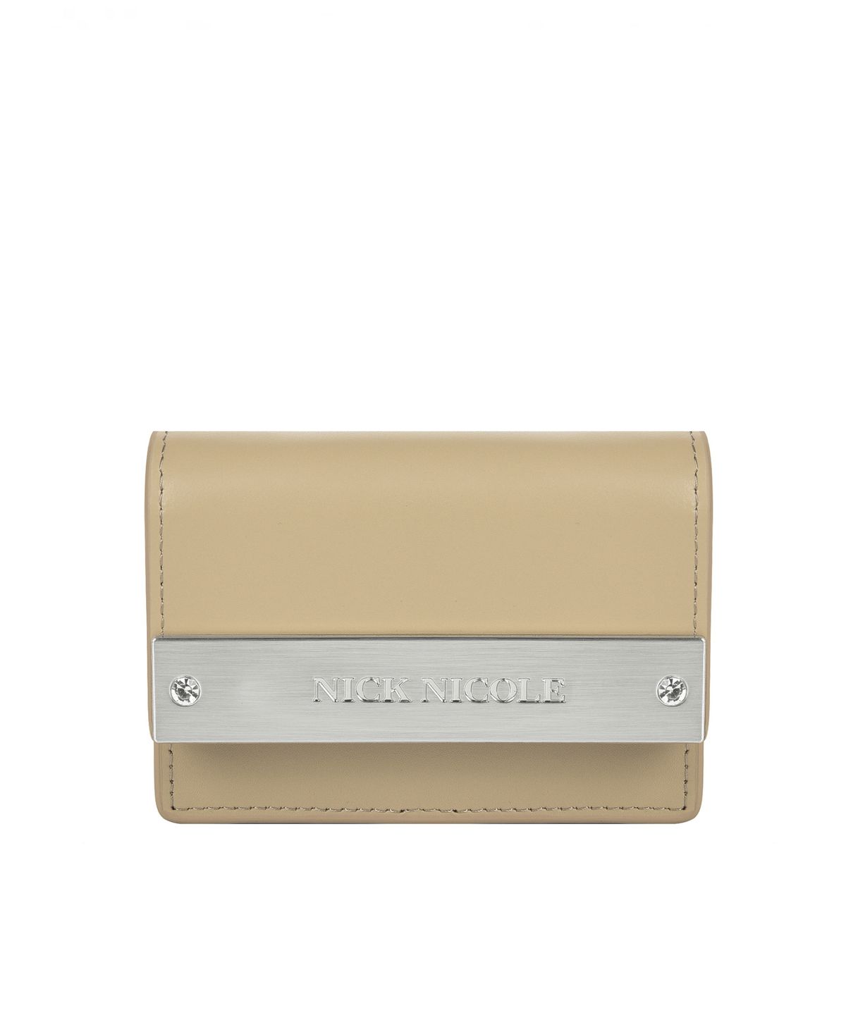 닉앤니콜(NICK&NICOLE) CRYSTAL ACCORDION WALLET_SKIN BEIGE