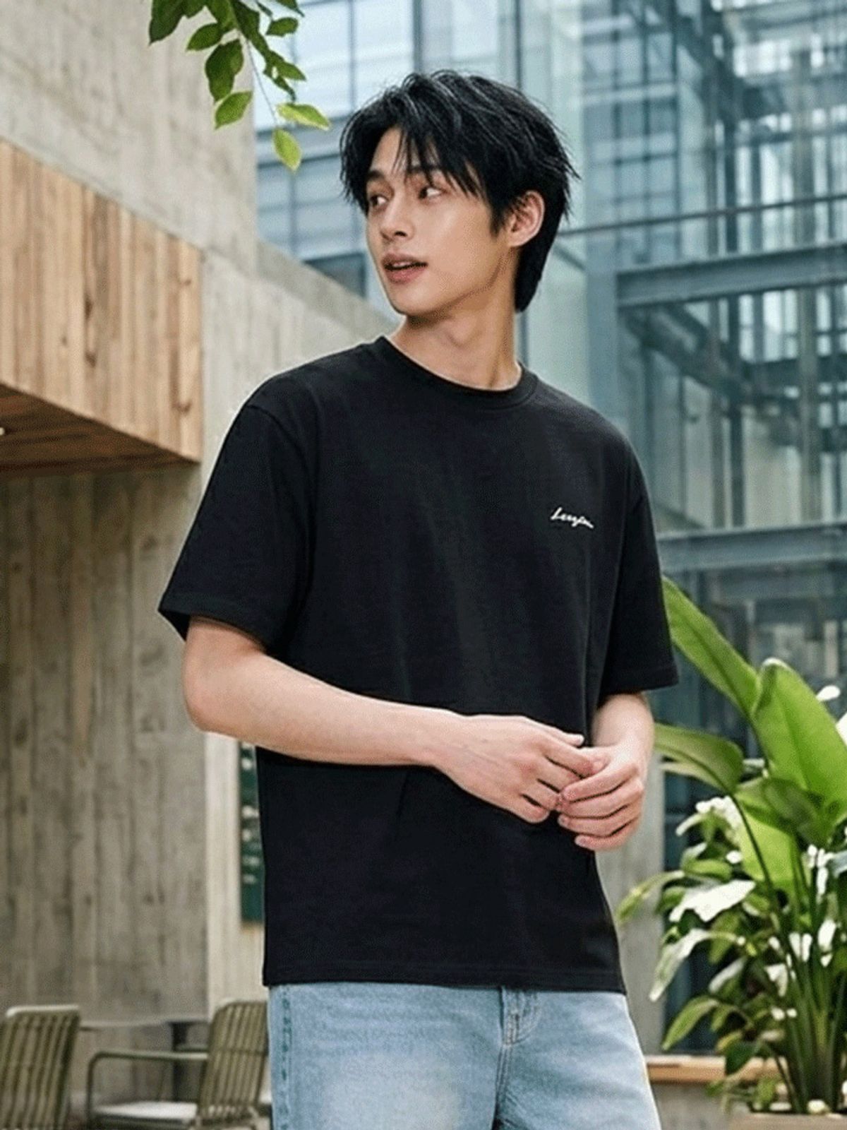 행텐(HANGTEN) 남성 코튼 라운드넥 반팔 티셔츠_100(10570-031-439-69)
