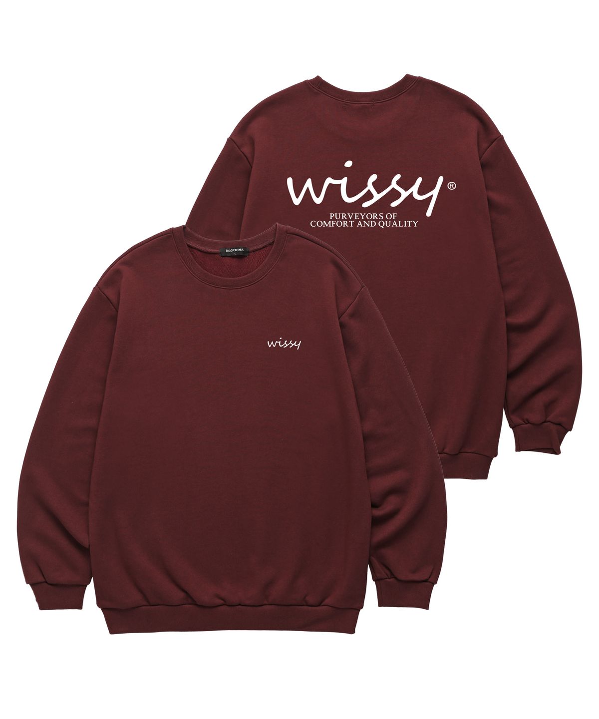 위씨(WISSY) BASIC LOGO 맨투맨 (WLS005) 버건디