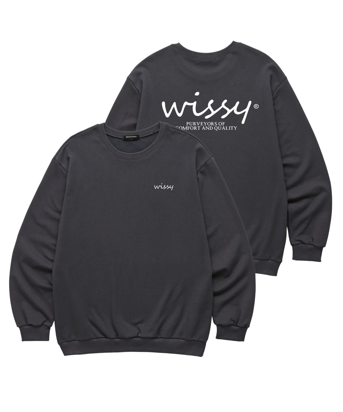 위씨(WISSY) BASIC LOGO 맨투맨 (WLS005) 차콜