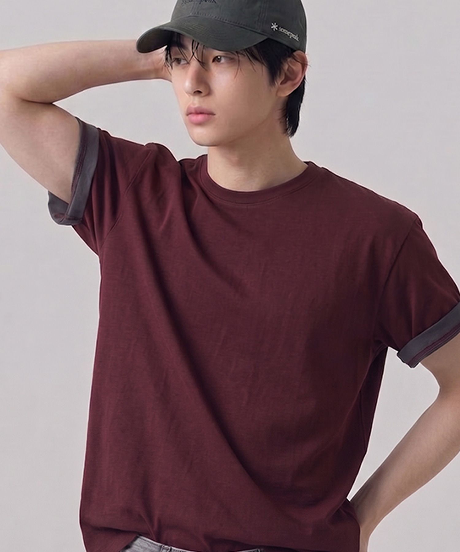 데일리 롤업 레이어드 ST 크롭 티셔츠-3Color source detail 57