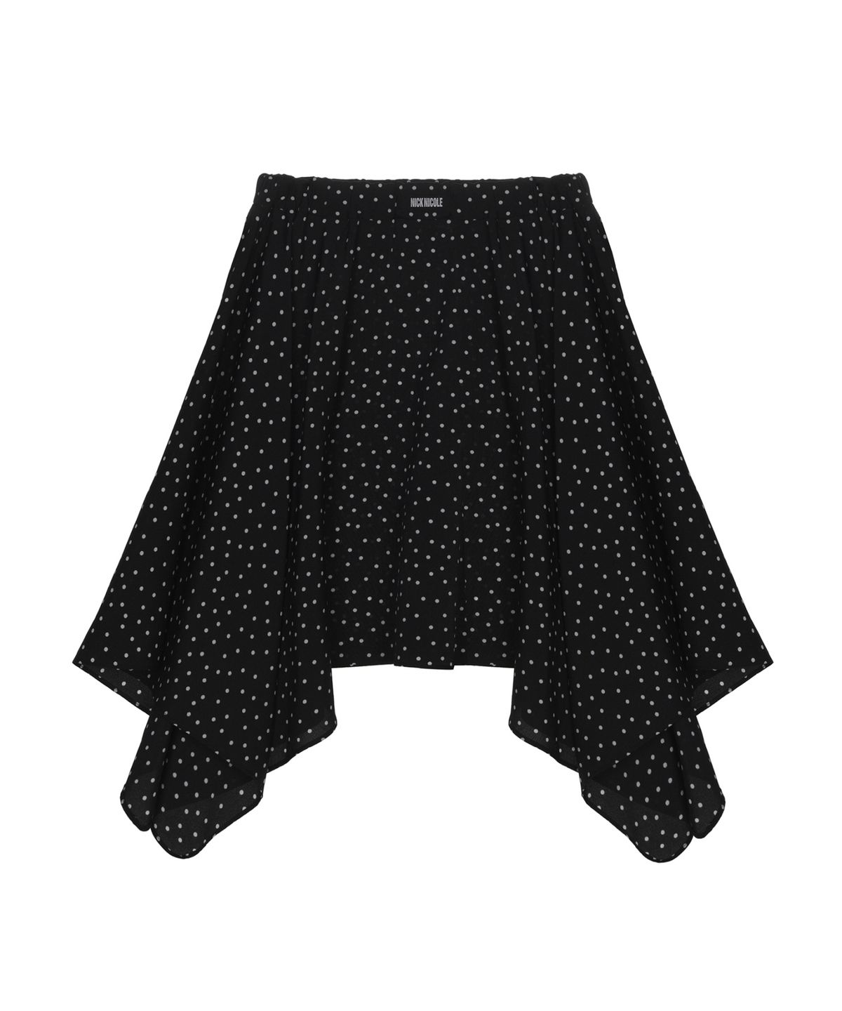 닉앤니콜(NICK&NICOLE) ELASTIC WAIST SATIN DOT SKIRT_BLACK