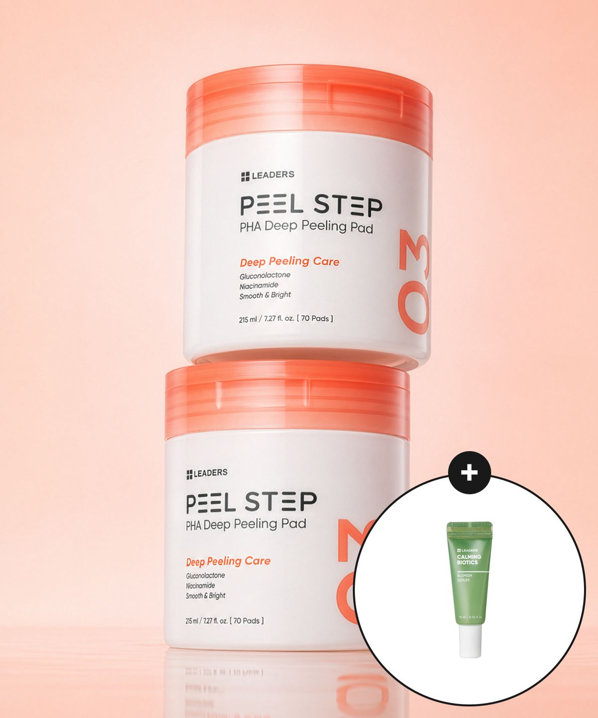 리더스코스메틱(LEADERS COSMETICS) 리더스 필스텝 파하 딥 필링 패드 70매 2개 / 카밍 블레미쉬 세럼 10ml 증정