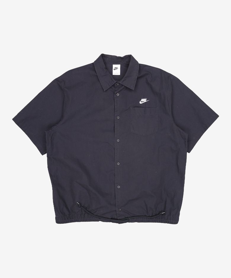 클럽 반소매 옥스퍼드 버튼업 탑 M - 블랙:화이트 / FN3903-010 105