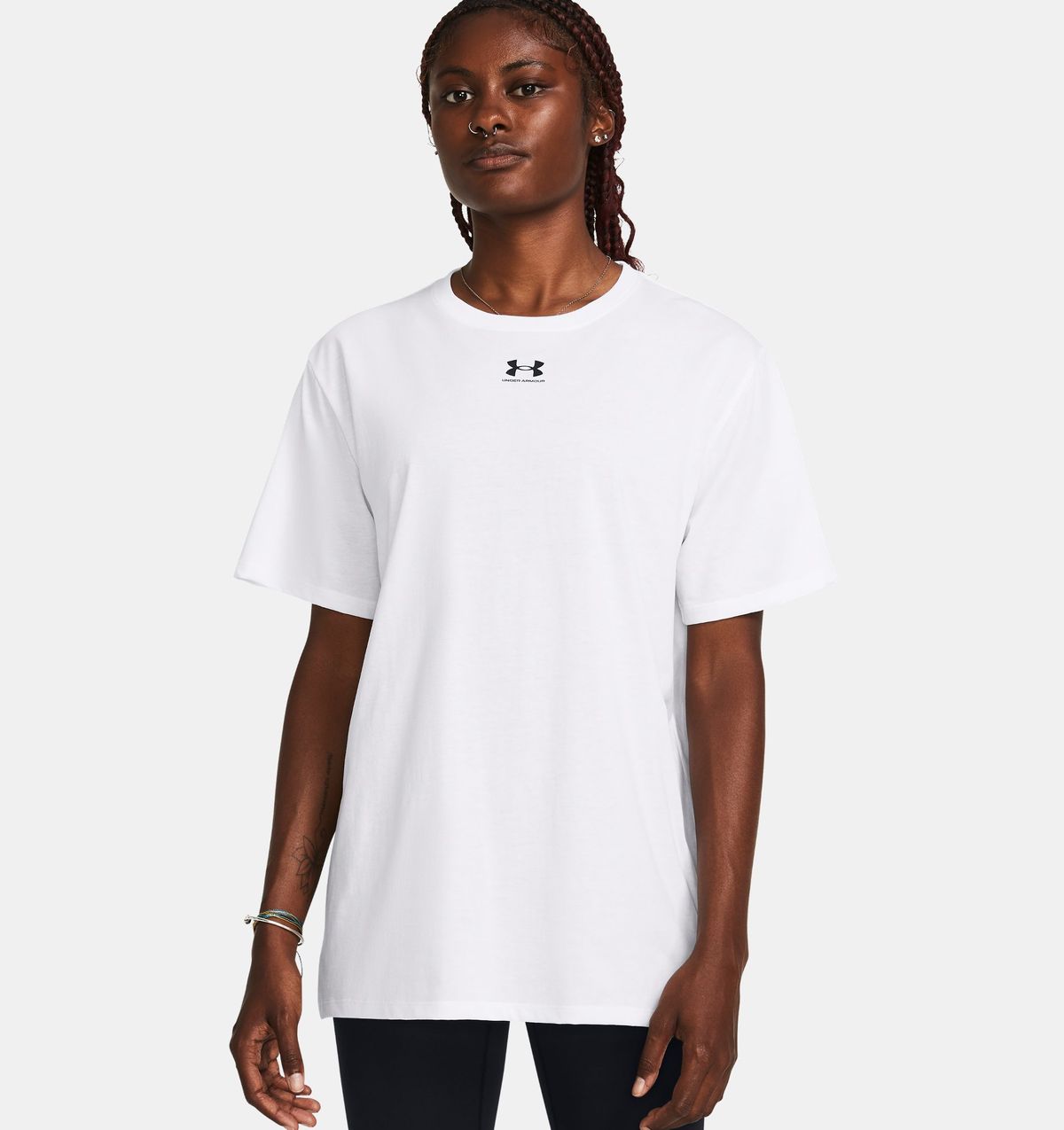 언더아머(UNDERARMOUR) 여성 UA 캠퍼스 오버사이즈 반팔1387193-100
