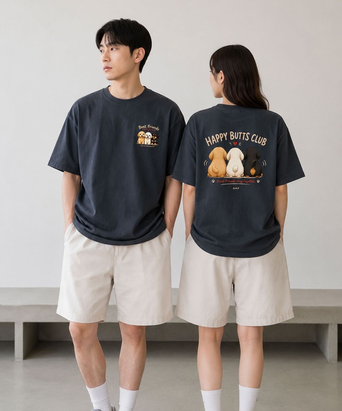 원헌드레드퍼센트(OHP) OHPxJOY 엉덩이삼총사 피그먼트 반팔티6