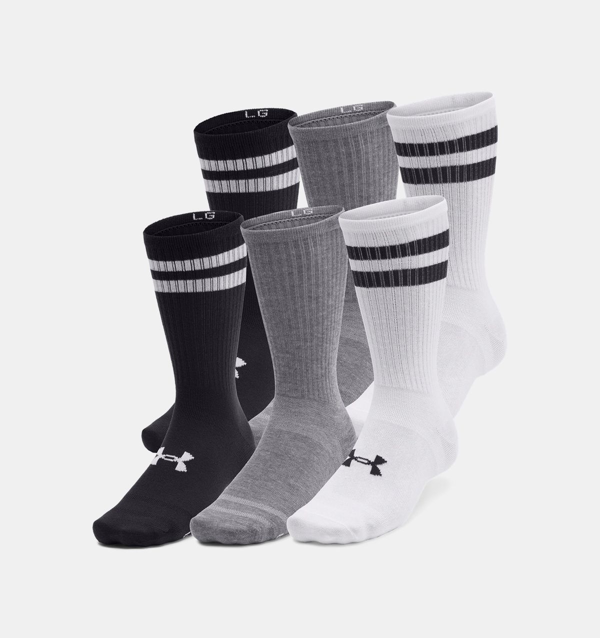 언더아머(UNDERARMOUR) 유니섹스 UA 에센셜 크루 삭스 6켤레1387058-101