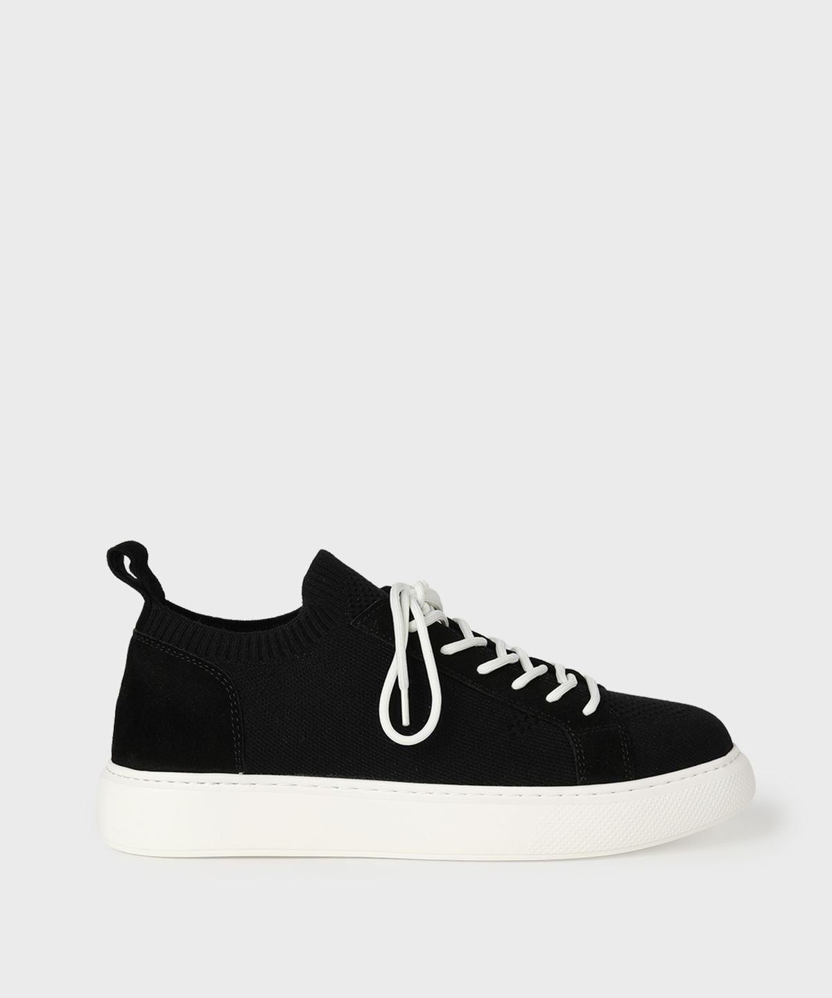 빠니깔레(PANICALE) 블랙 니트 스웨이드 스니커즈