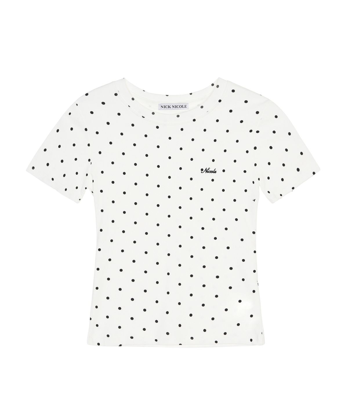 닉앤니콜(NICK&NICOLE) DOT HALF SLEEVE TOP_WHITE