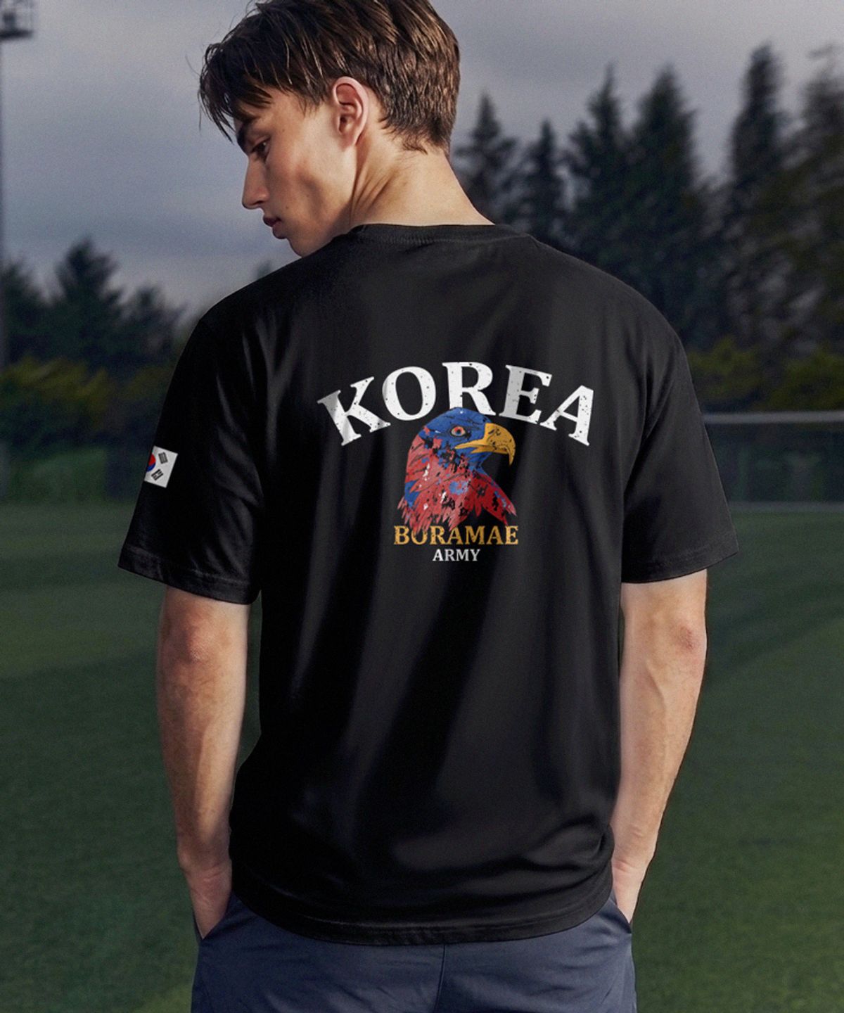 엠블룩(AMBLELOOK) 프리미엄 면스판 로카 반팔티 BORAMAE KOERA (4color)