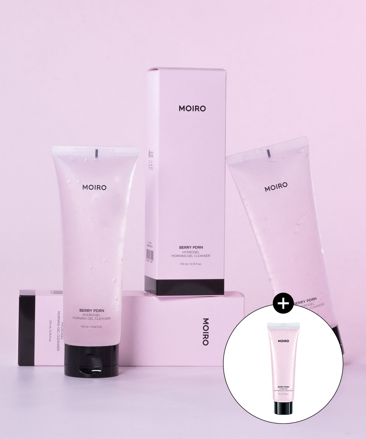 모이로(MOIRO) [2PACK] 베리 PDRN 하이드로겔 모닝 젤 클렌저 170ml (+30ml 증정)