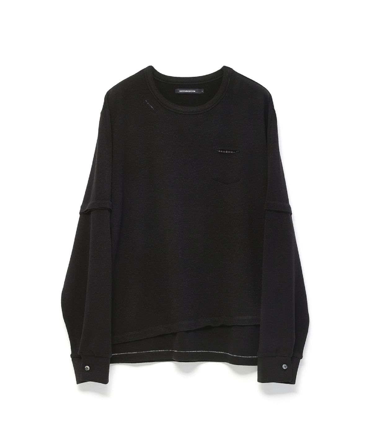 해칭룸(HATCHINGROOM) Layer Cuffs Tee V2 Black