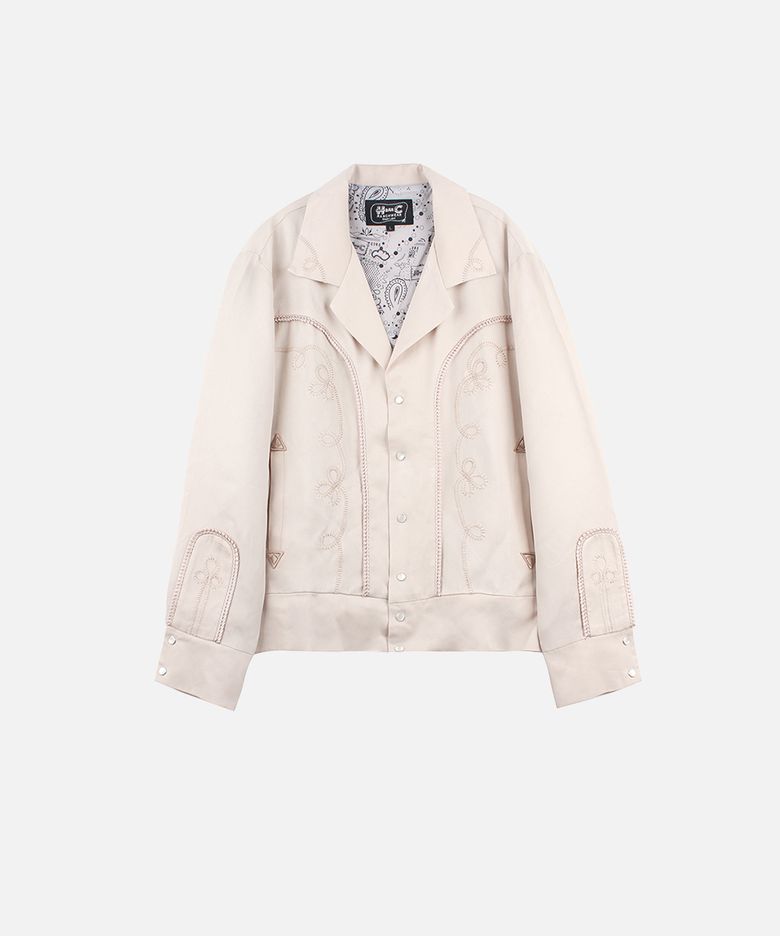 BOLERO MENS JACKET - BEIGE/WHITE