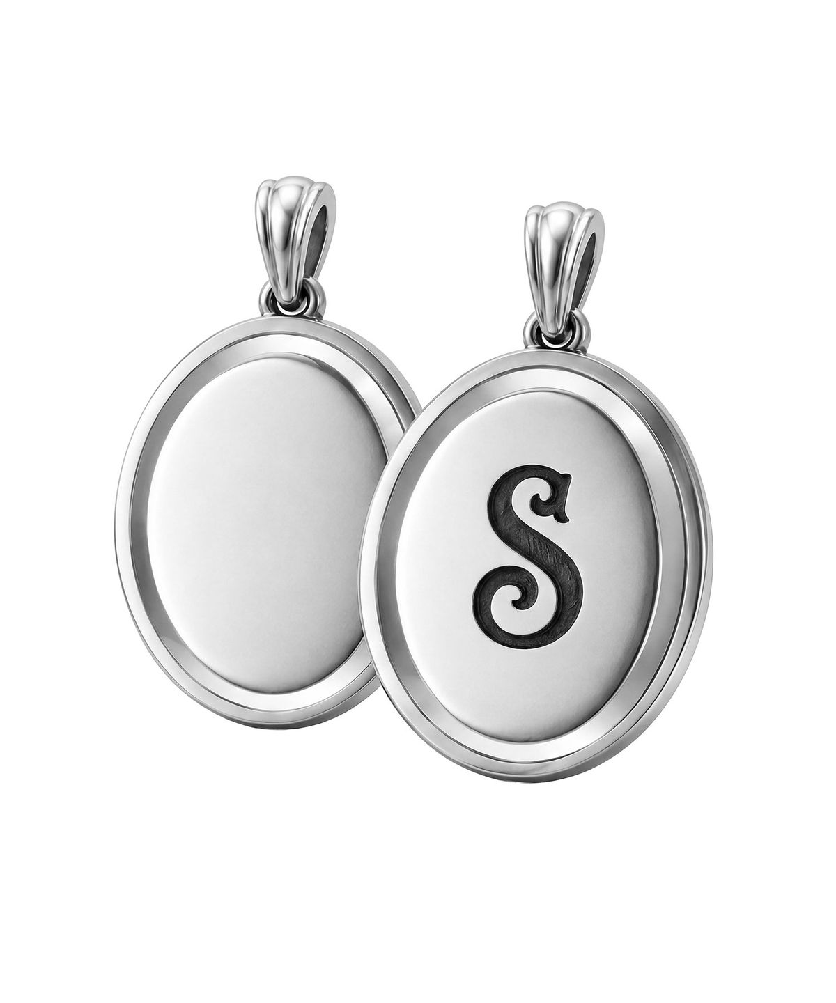 스팅925(STING925) Oval Top Initial Pendant
