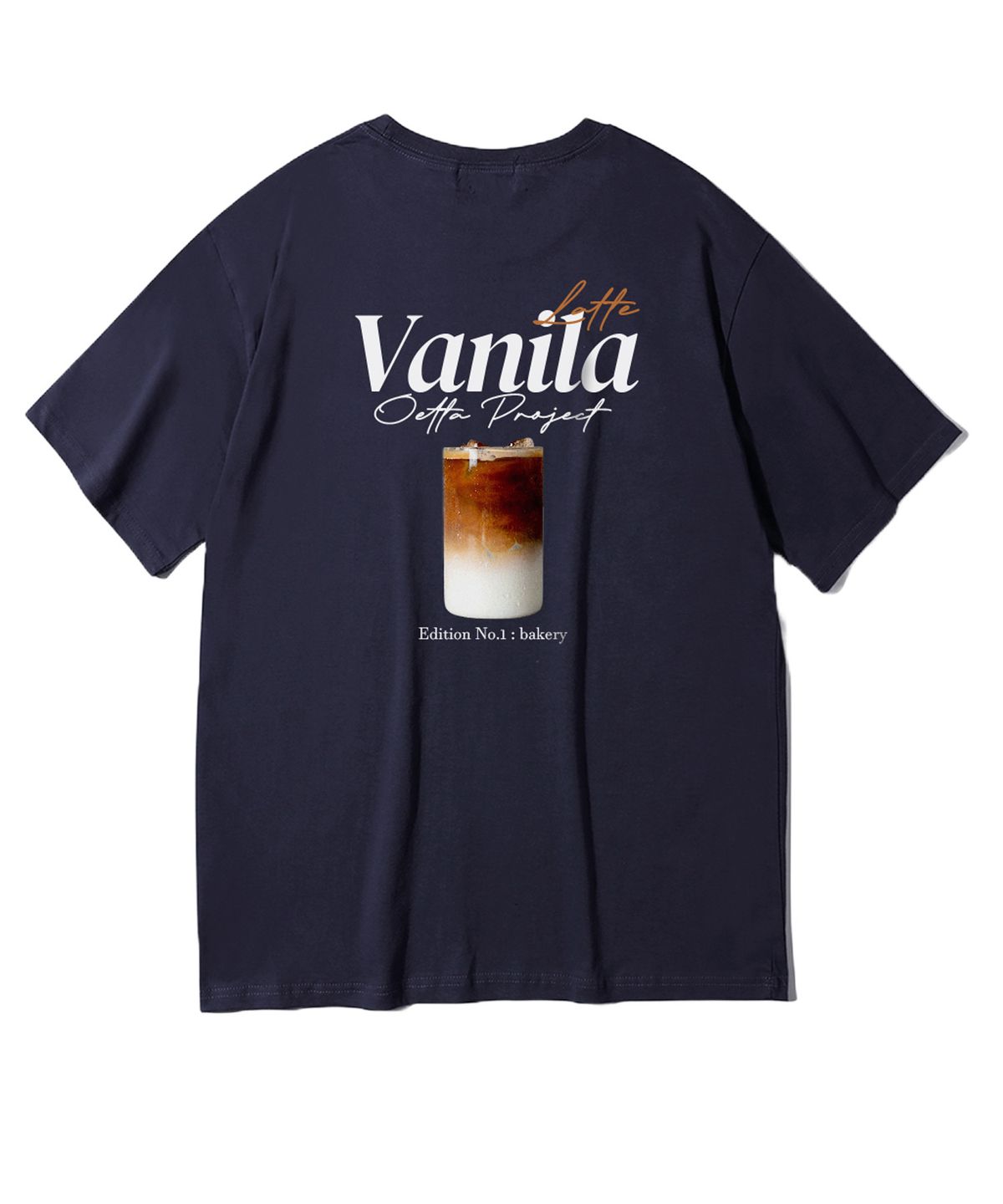 오에타(OETTA) 바닐라라떼 더블코튼 오버핏 반팔티셔츠 네이비 OTS26039