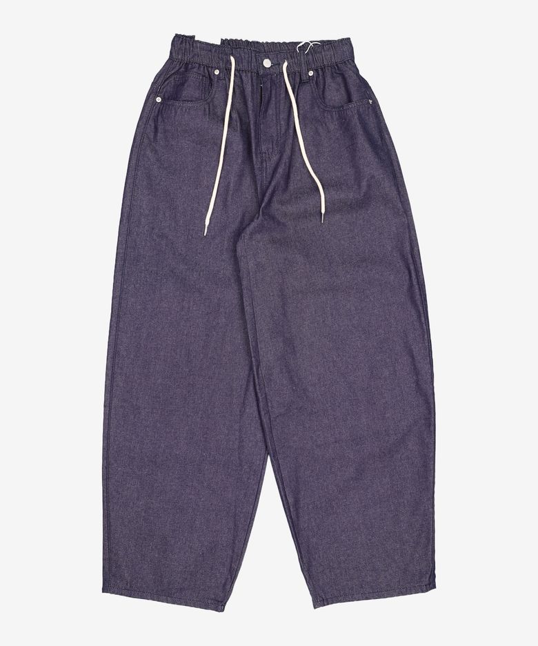 빈티지 프론트 워싱 와이드 벌룬 데님 팬츠 4Color L
