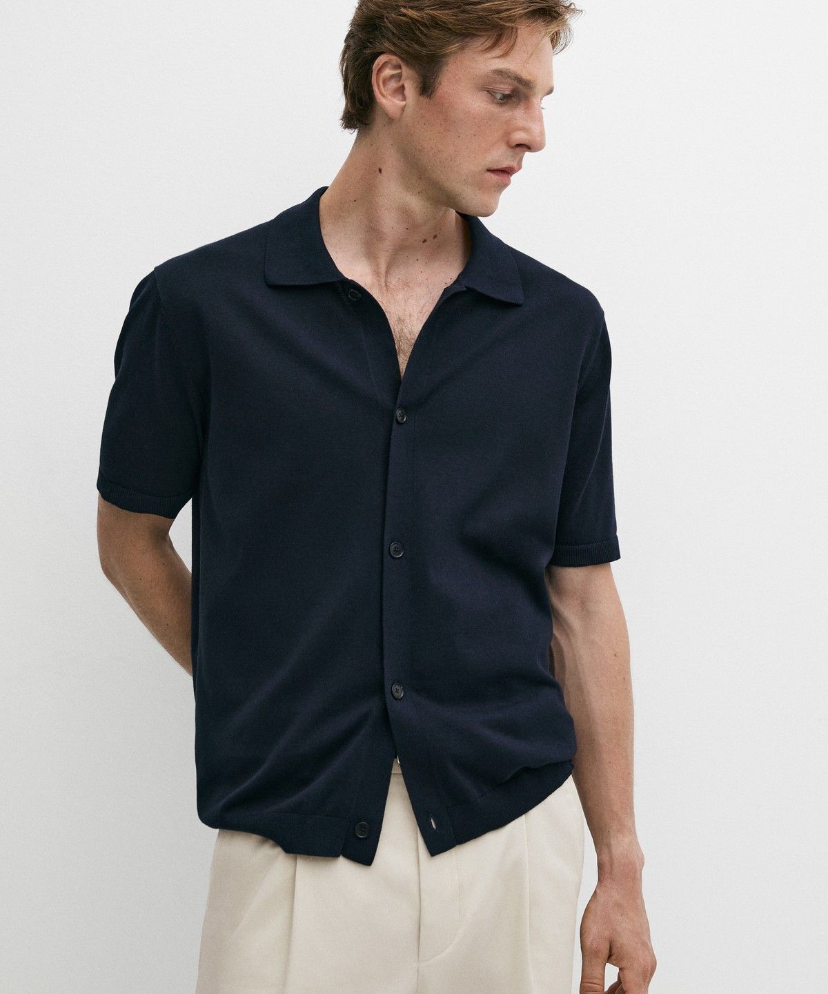 마시모두띠(MASSIMO DUTTI) 버튼 반팔 니트 가디건