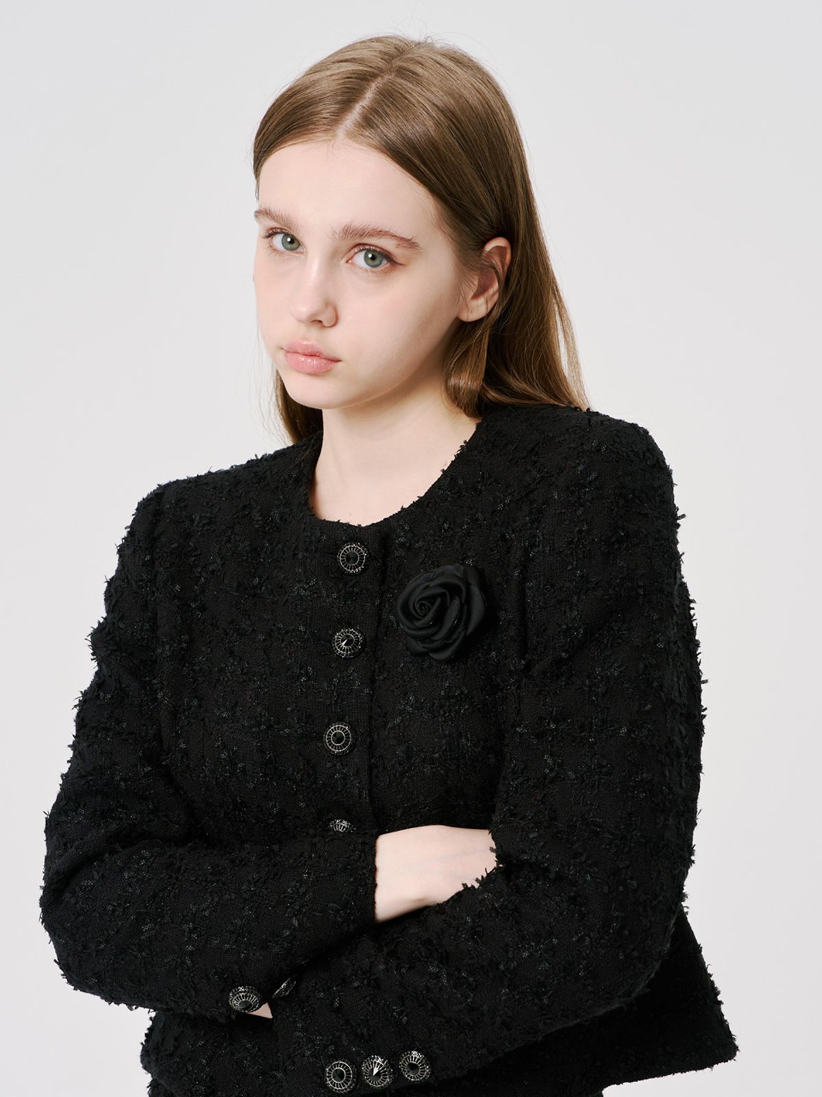 러브액츄얼리(LOVE ACTUALLY) Rose Romance Tweed Jacket 로즈 로맨스 트위드 자켓